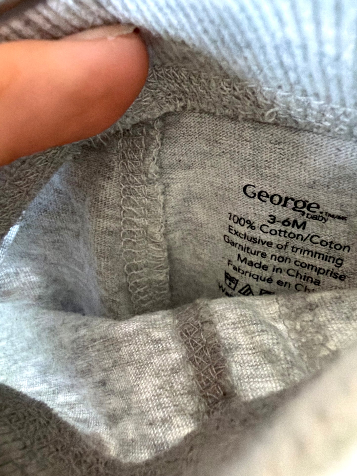Grey Tapered Joggers / 3-6m