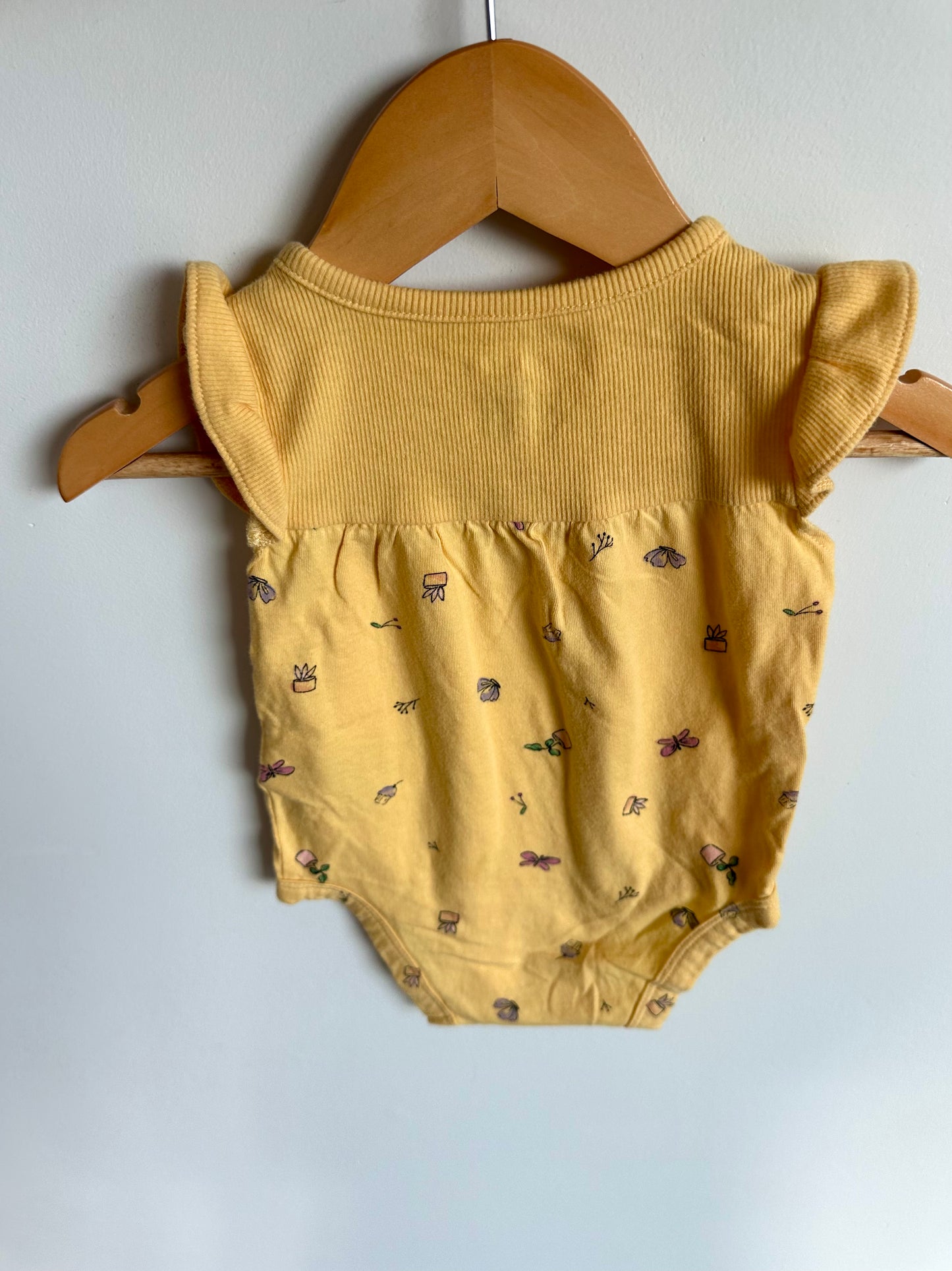 Yellow Plant Bodysuit / 6m