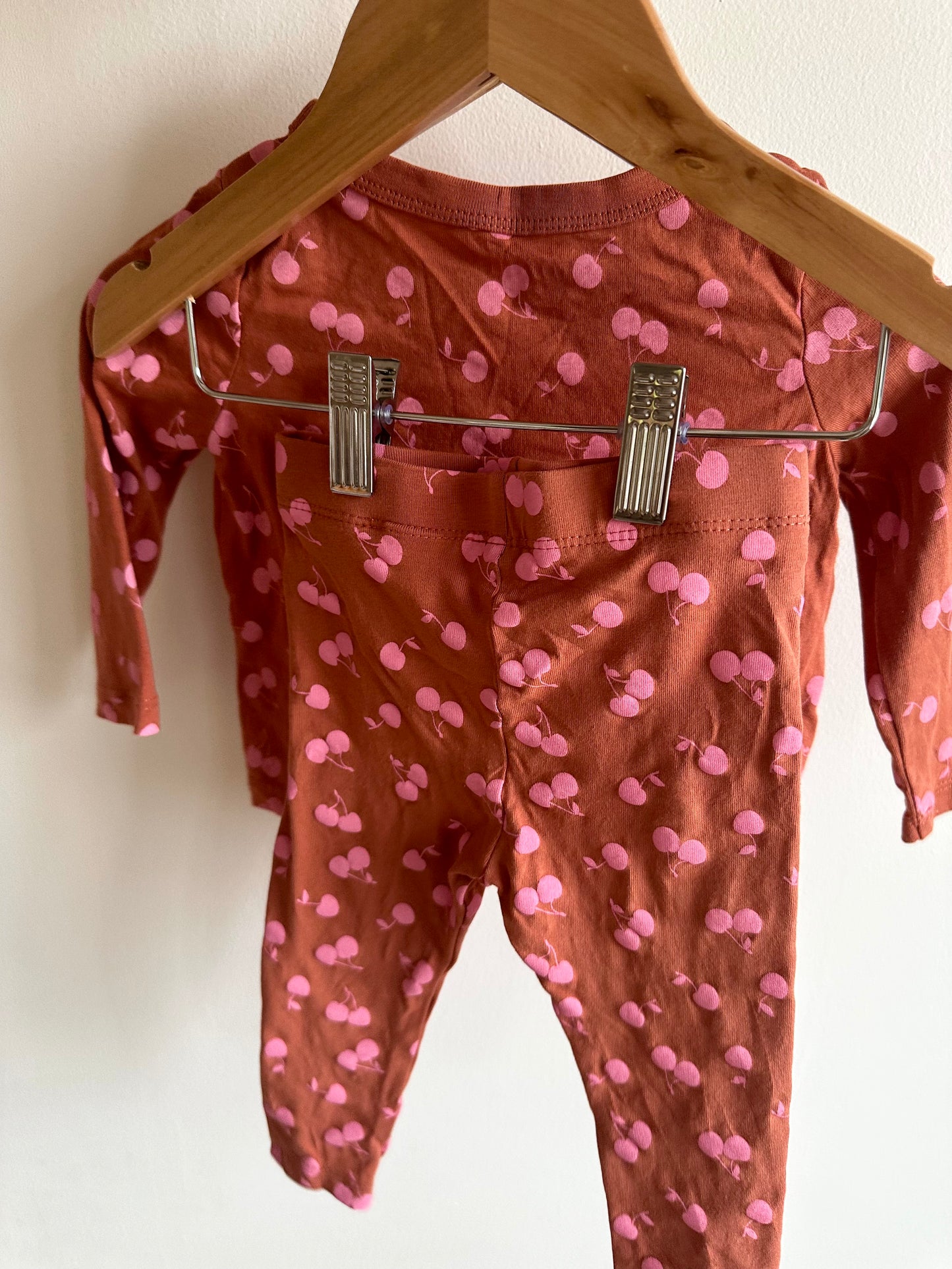 Cherry PJ Top + Bottoms / 6-12m