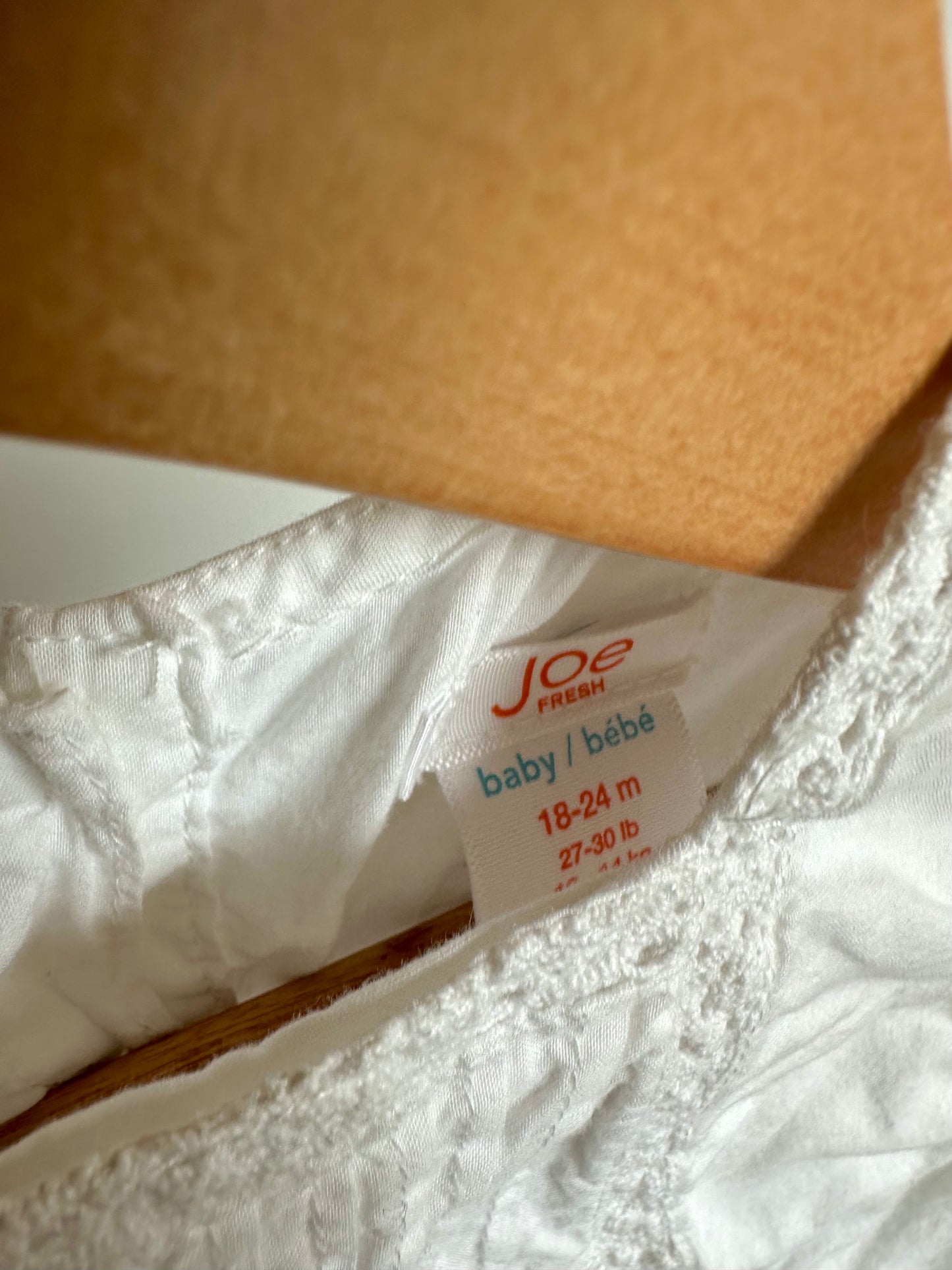 White Embroidery Detail Dress / 18-24m