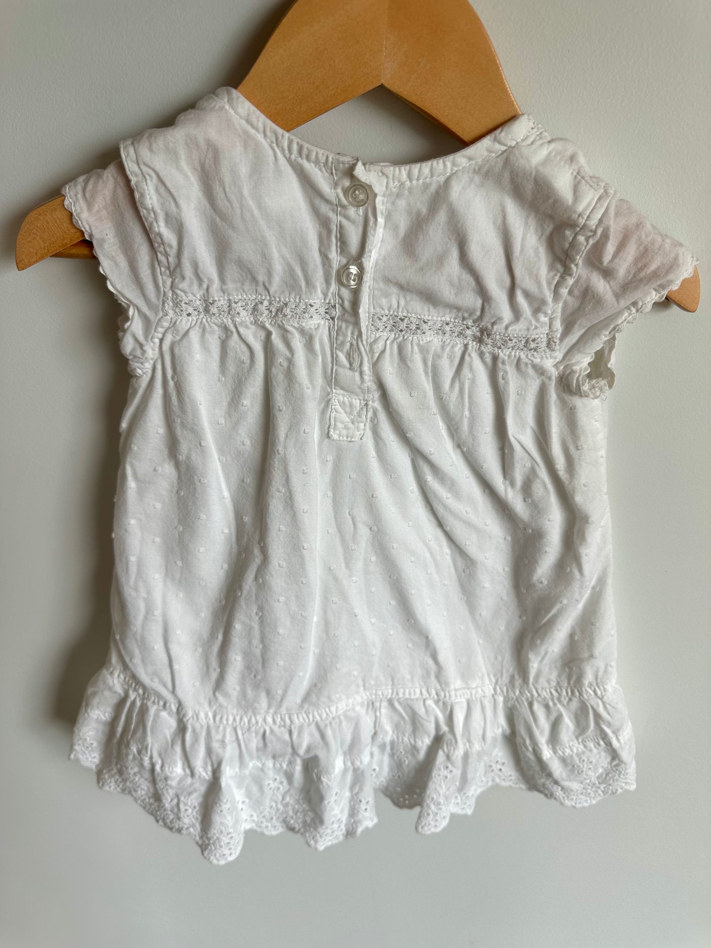 White Embroidery Detail Dress / 18-24m