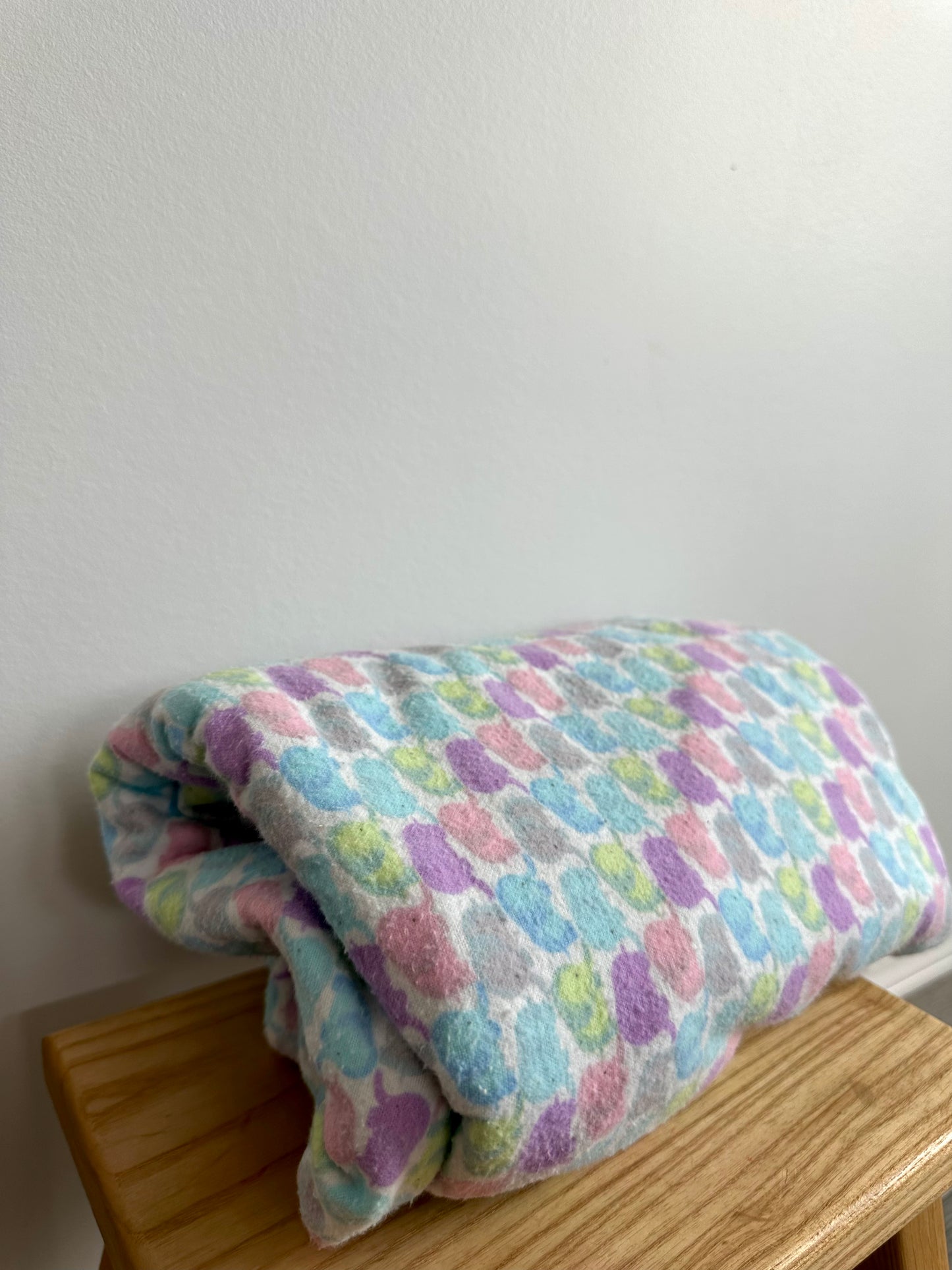 Colored Elephant Pattern Baby Blanket (No Shipping)