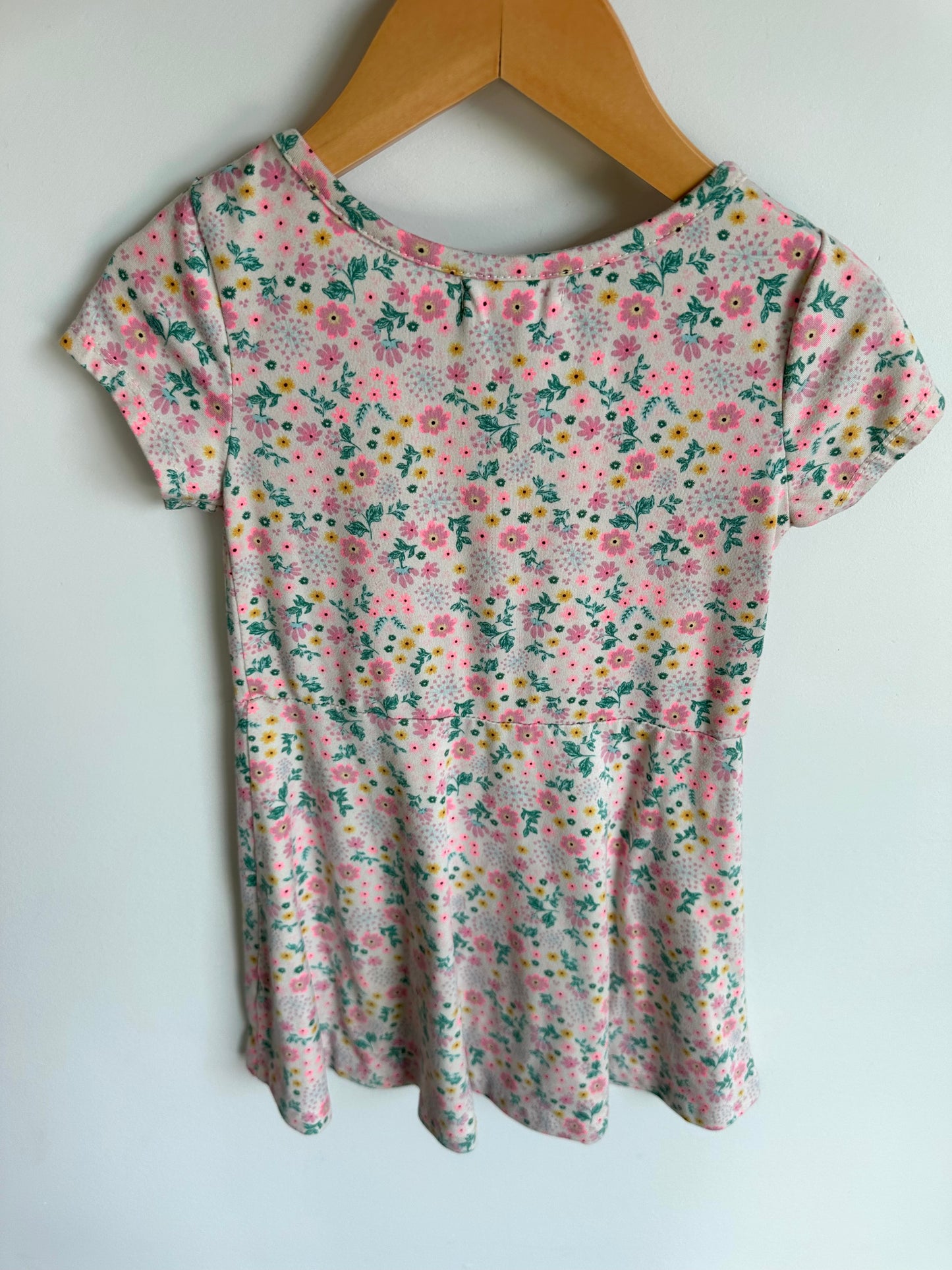 Short Sleeve Floral Dress / 4T