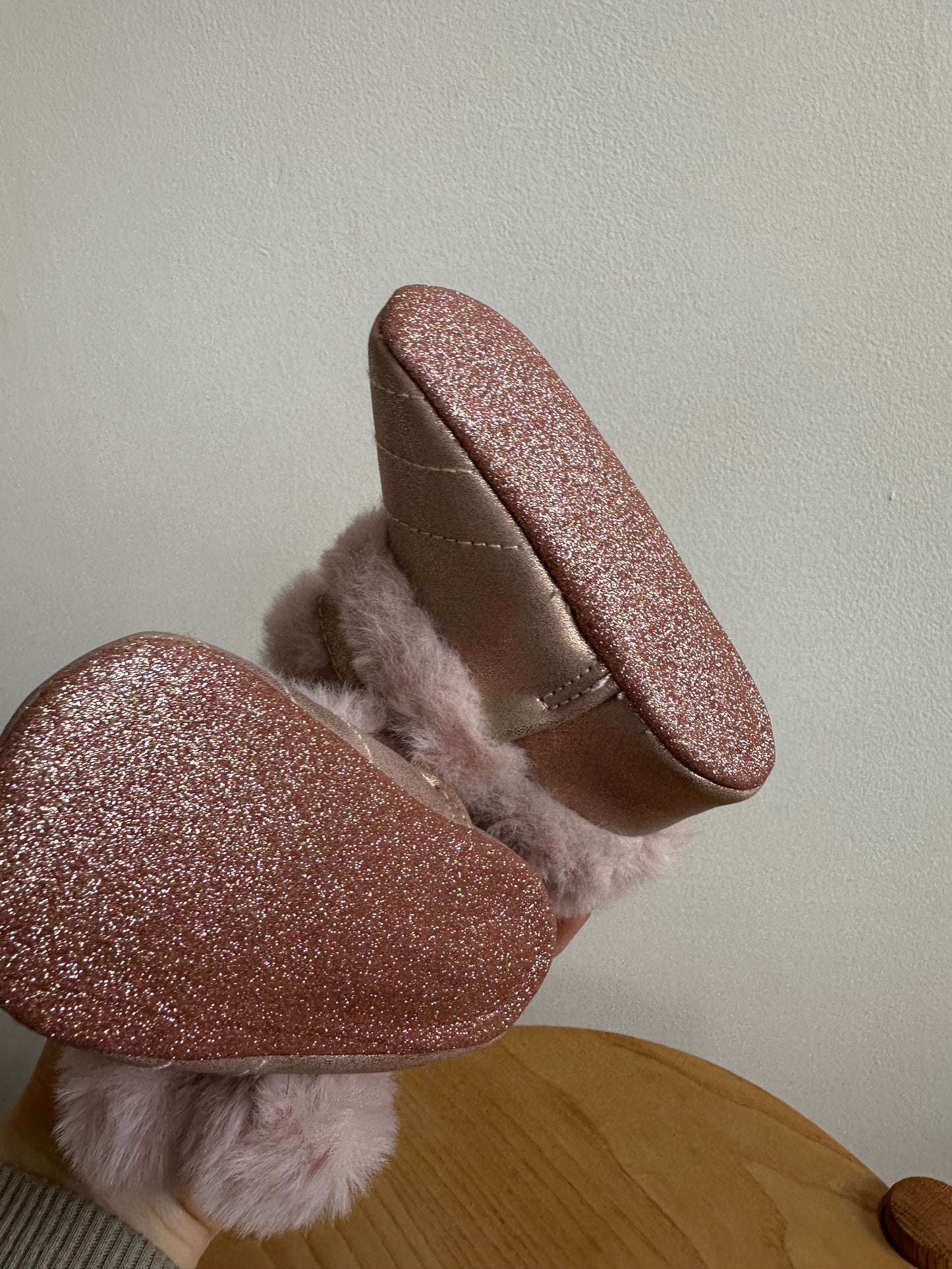 Shiny Pink Pom Pom Shoes / Size 3 Infant
