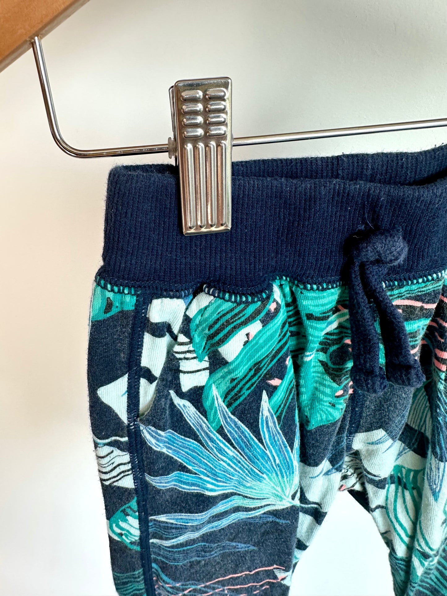 Bonds Turquoise Tropical Plant Pants / 3-6m?