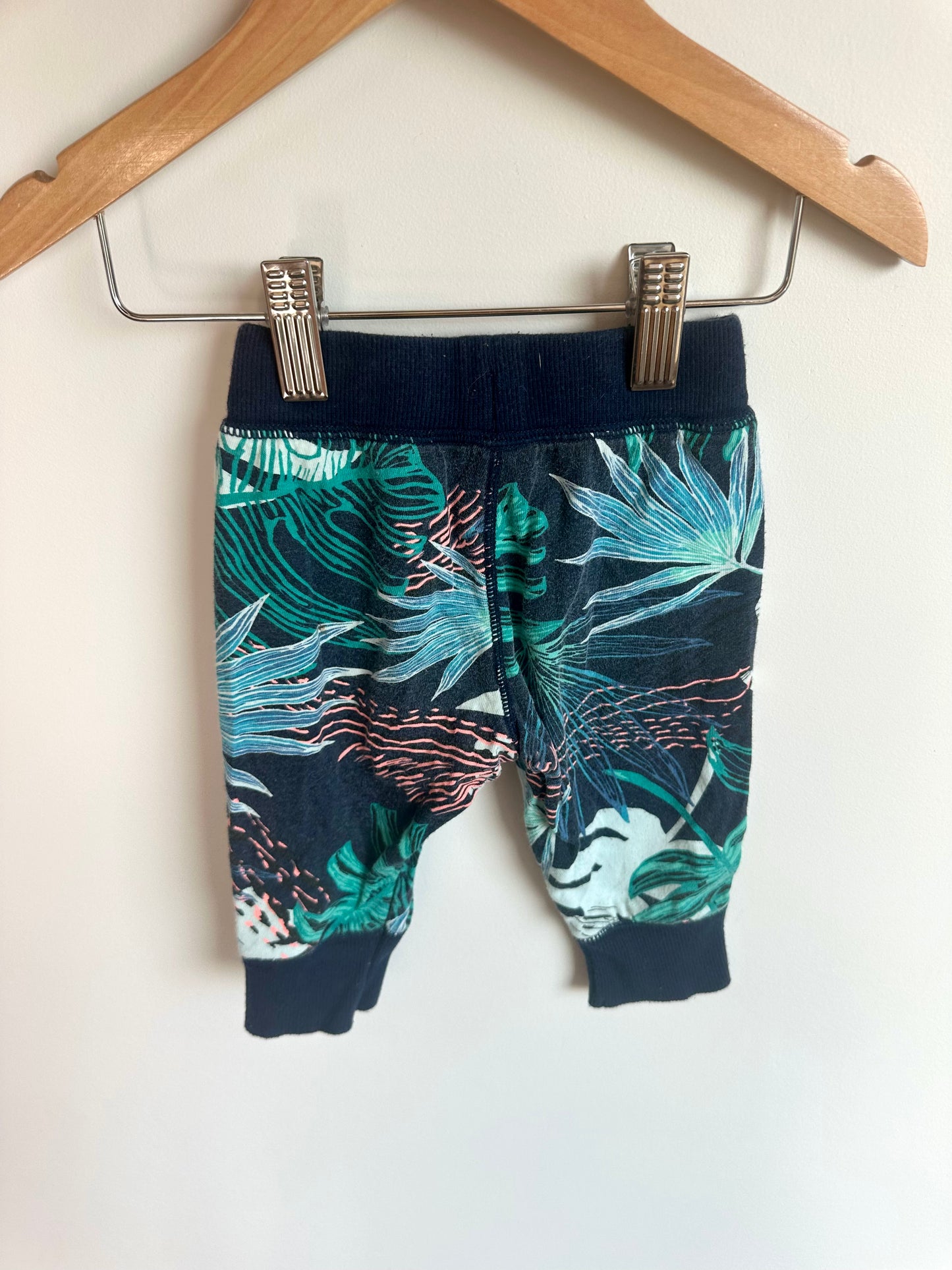 Bonds Turquoise Tropical Plant Pants / 3-6m?