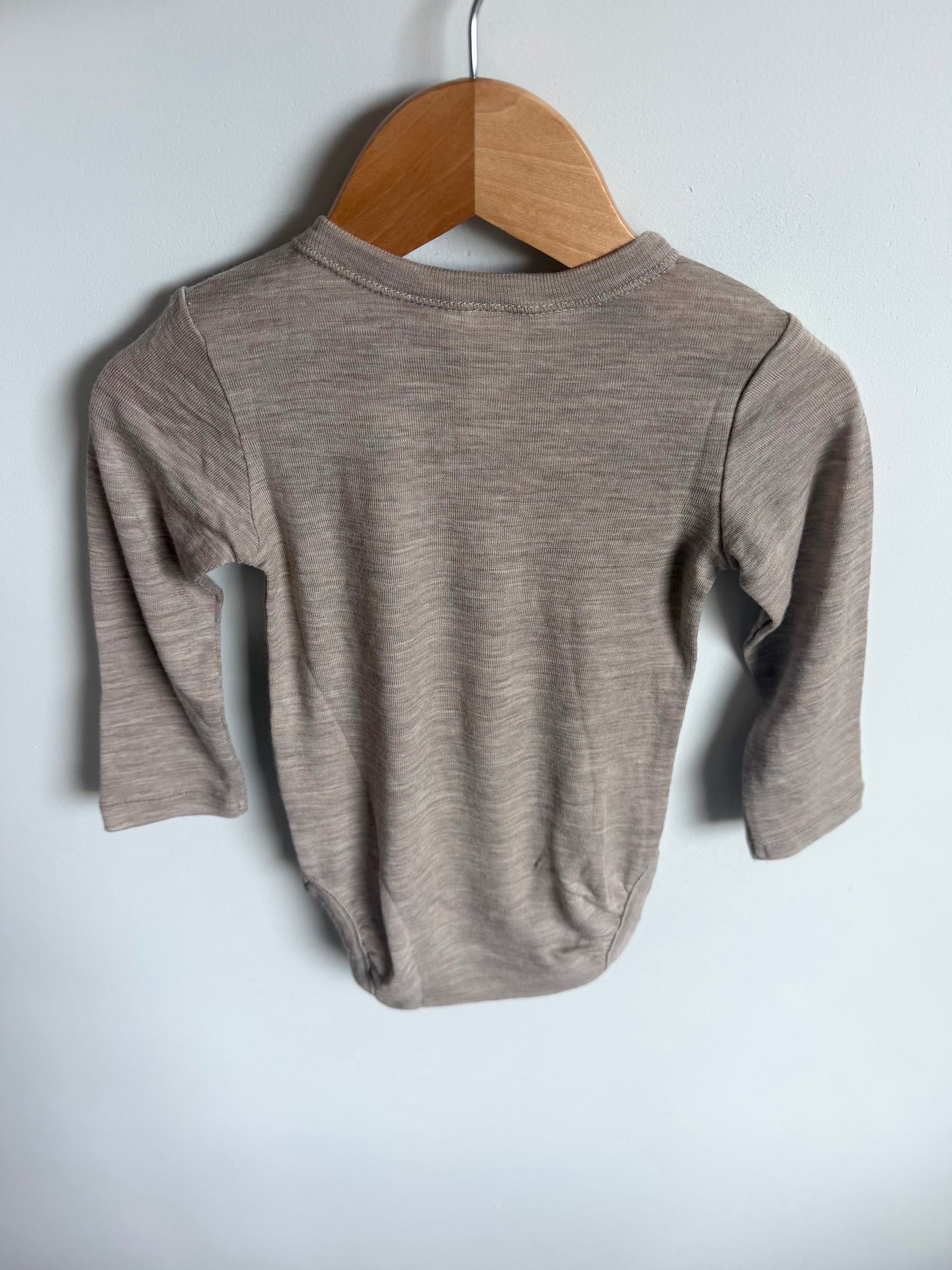 Merino Wool Taupe Bodysuit (With tags) / 12-18m