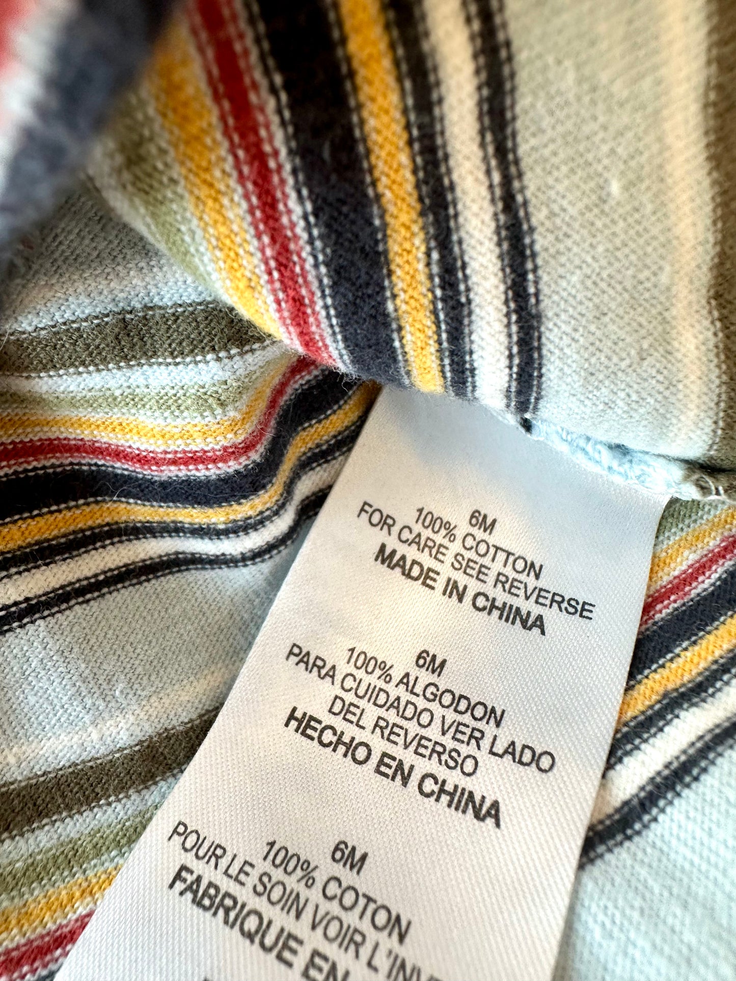 Cotton Striped Blue Top / 6m