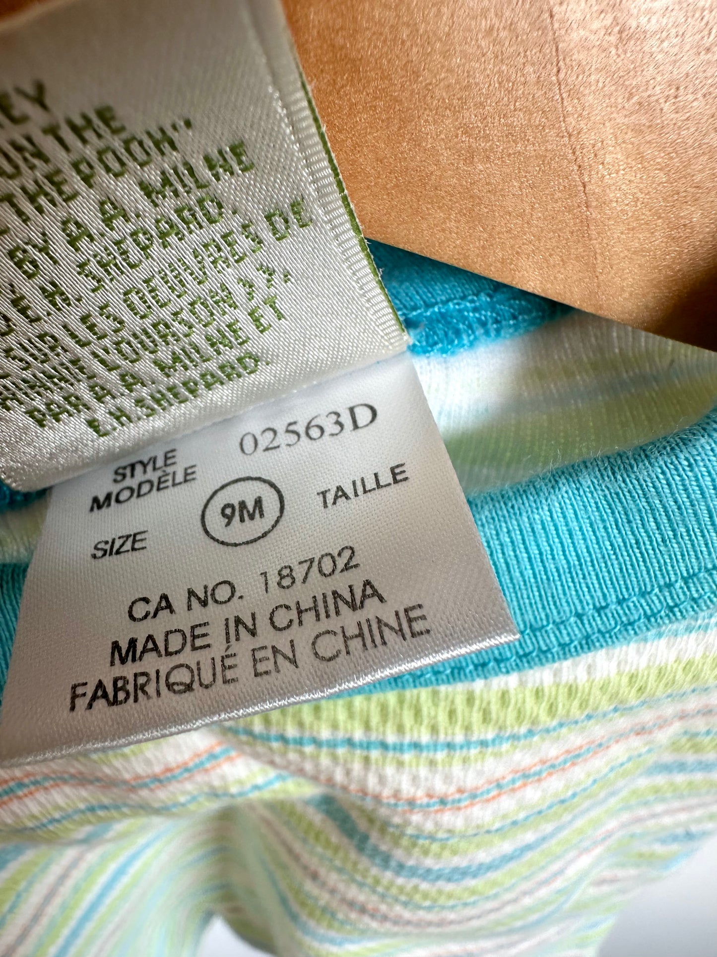 Striped T-Shirt with Blue Trim / 9m