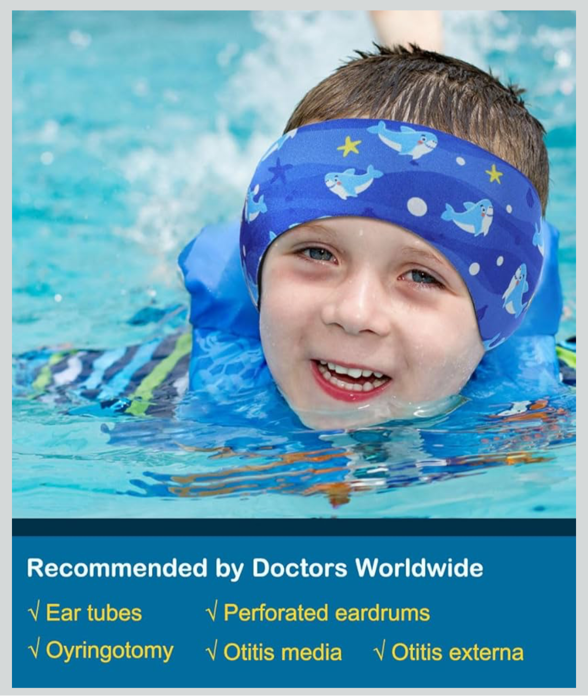 Swim Headband Ear Protection Shark
