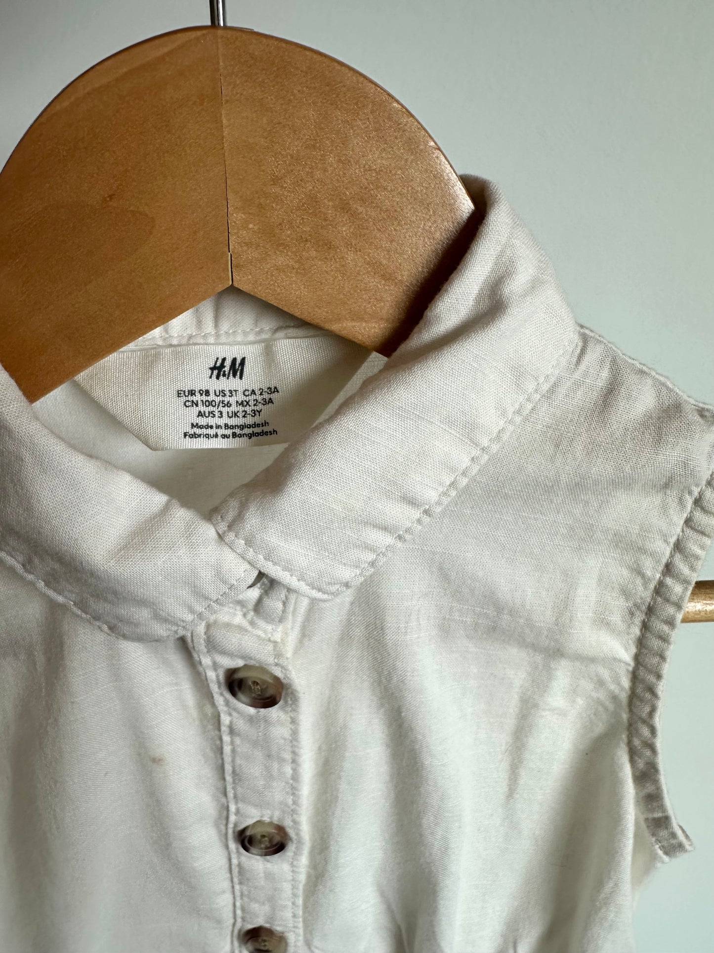 H&M White Collared Dress (PLAY) / 3T