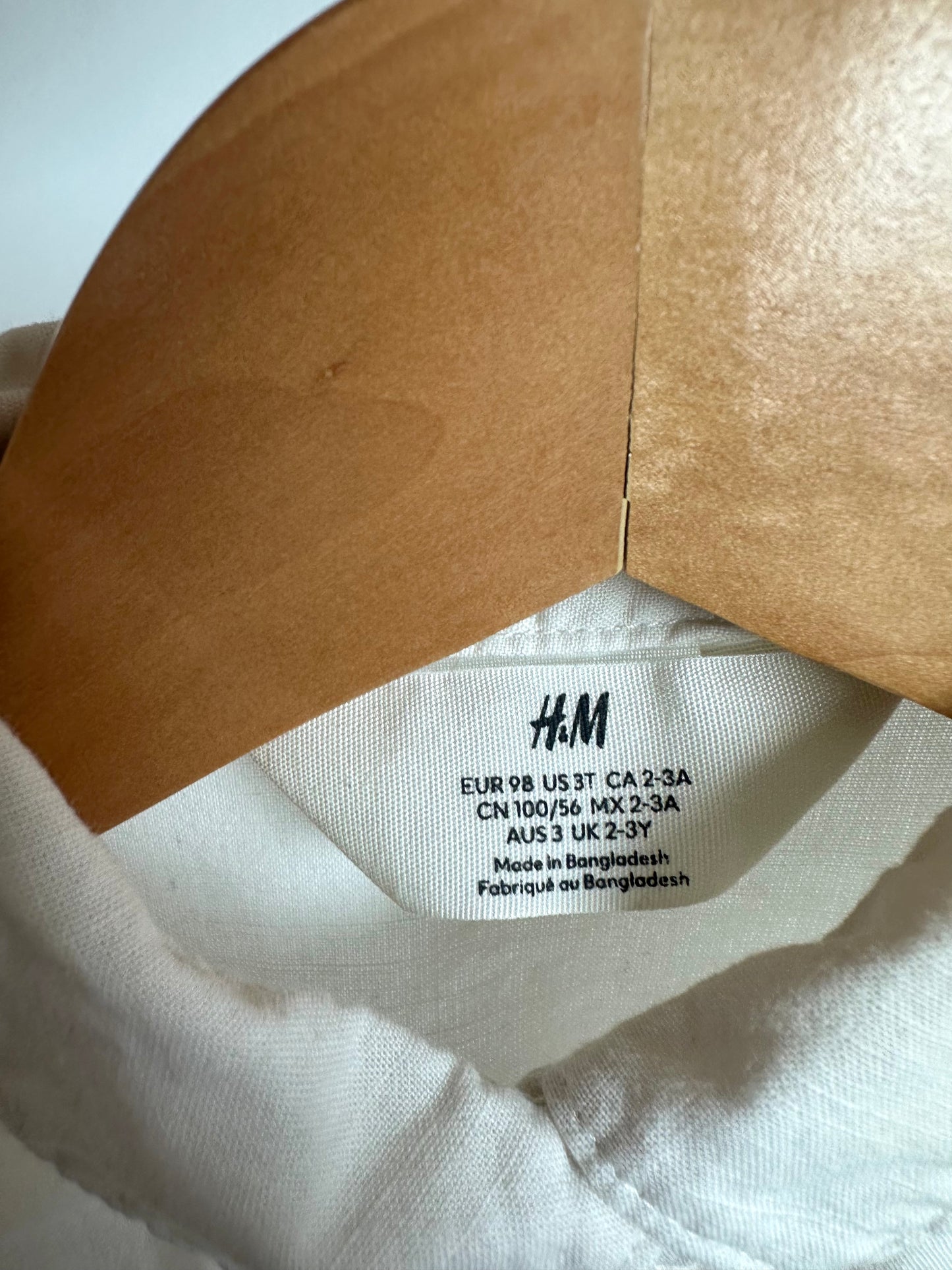 H&M White Collared Dress (PLAY) / 3T