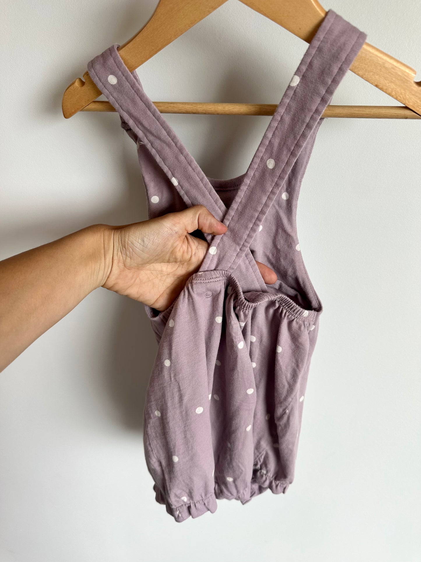 H&M Organic Purple Polka Dot Romper Suit / 4T
