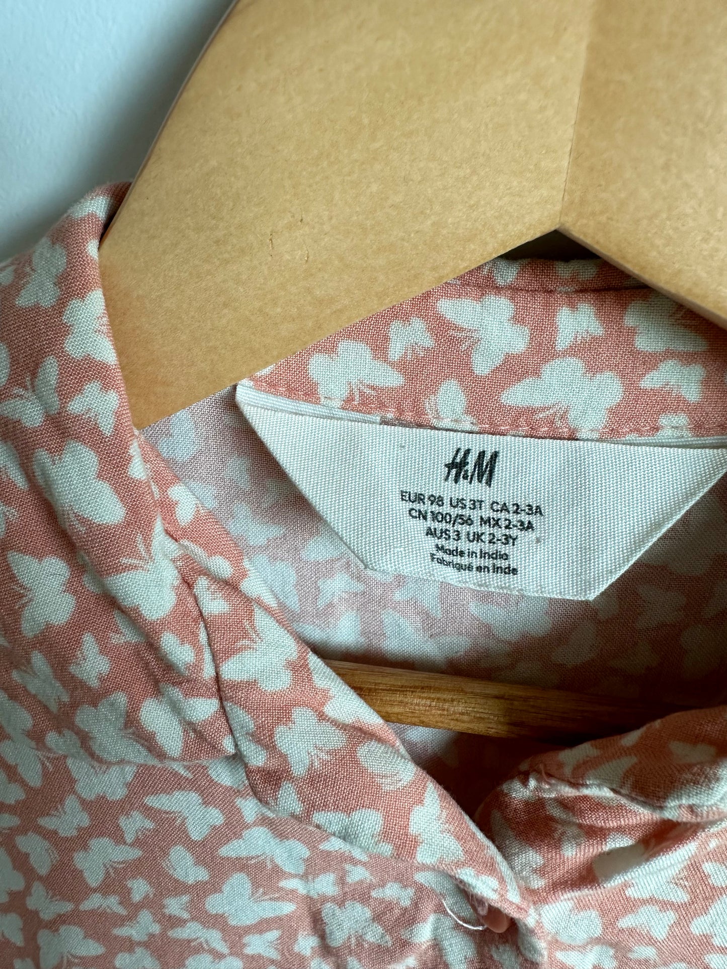 H&M Pink Butterfly Short Dress / 3T