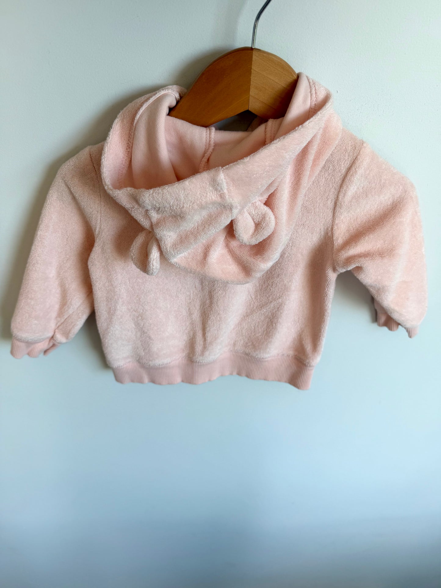 Pink Terry Bear Hoodie / 9m