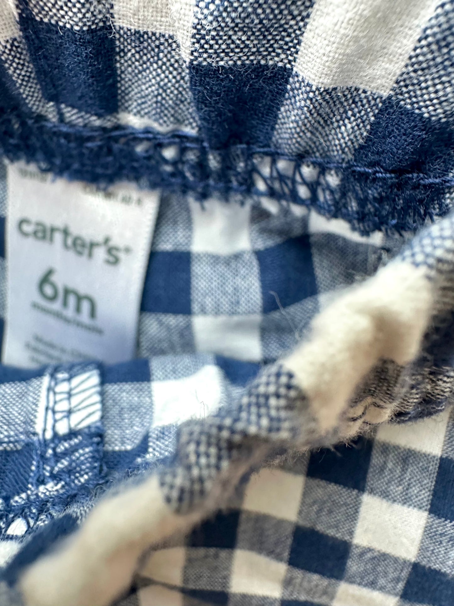 Blue Gingham Shorts / 6m