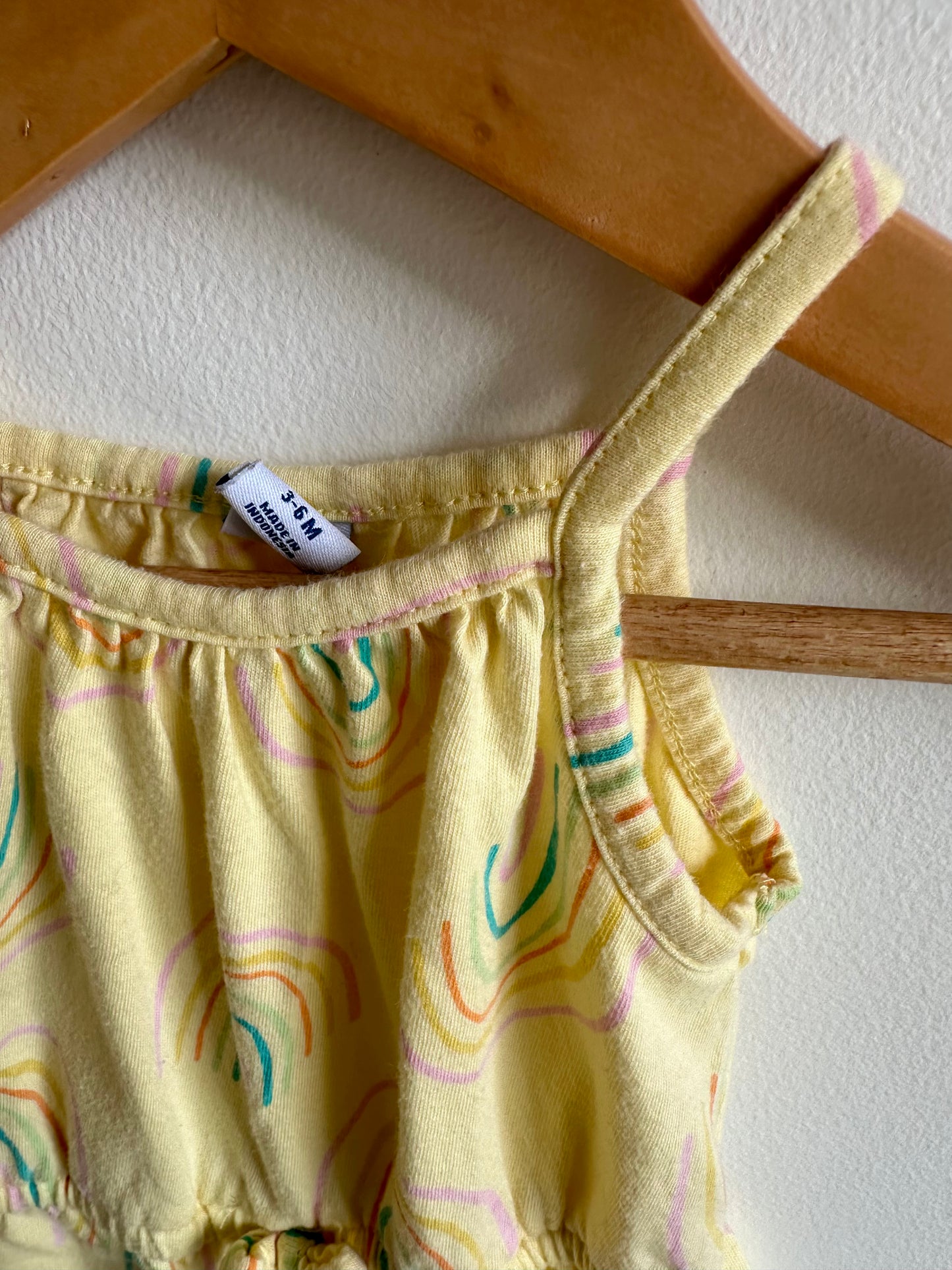 Yellow Rainbow Romper / 3-6m
