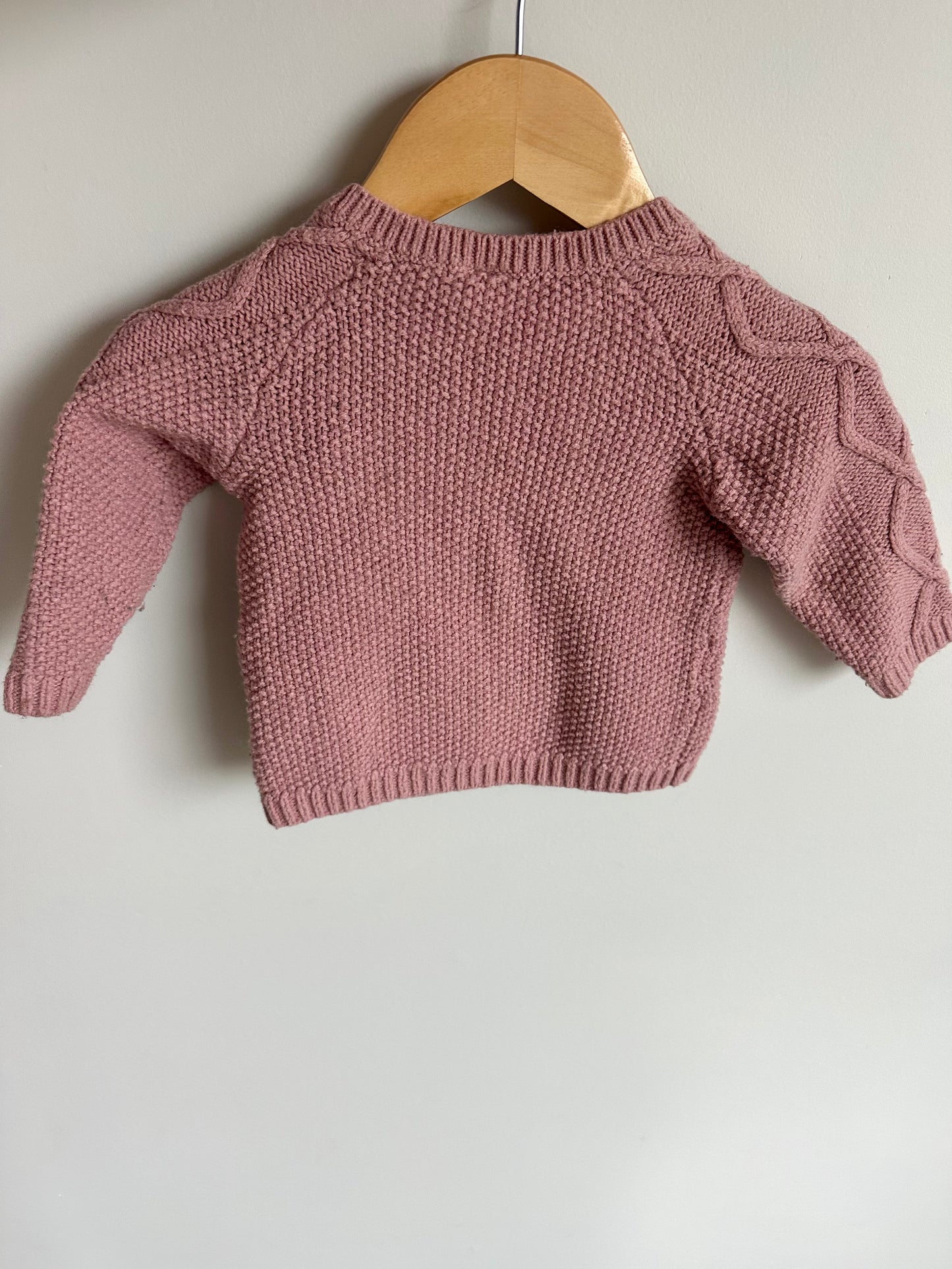 Cable Knit Pink Sweater (PLAY) / 4-6m