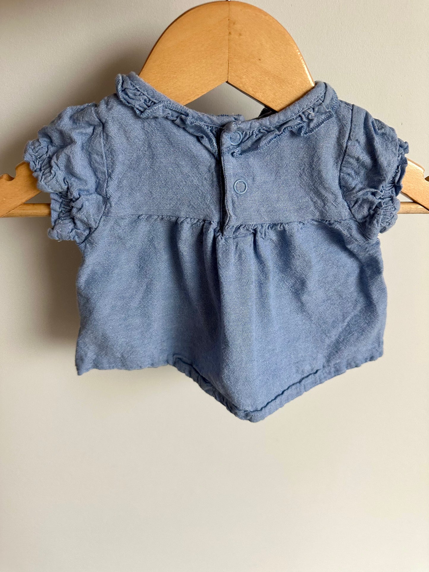 Strawberry Chambray Top / 0-3m