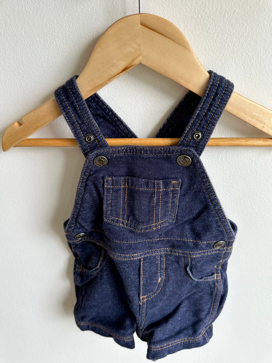 Dark Denim Short Snap Overalls / 6m