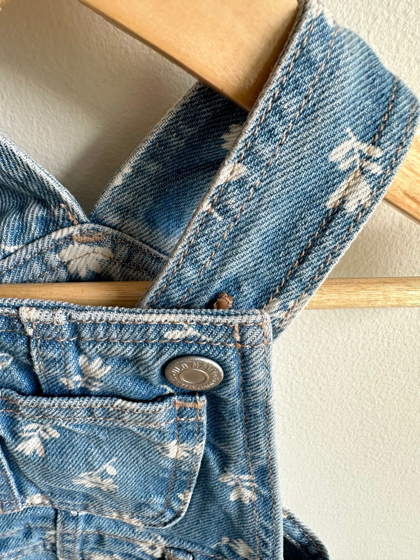 Jean Bubble Floral Print Overalls (With Tags) / 3-6m