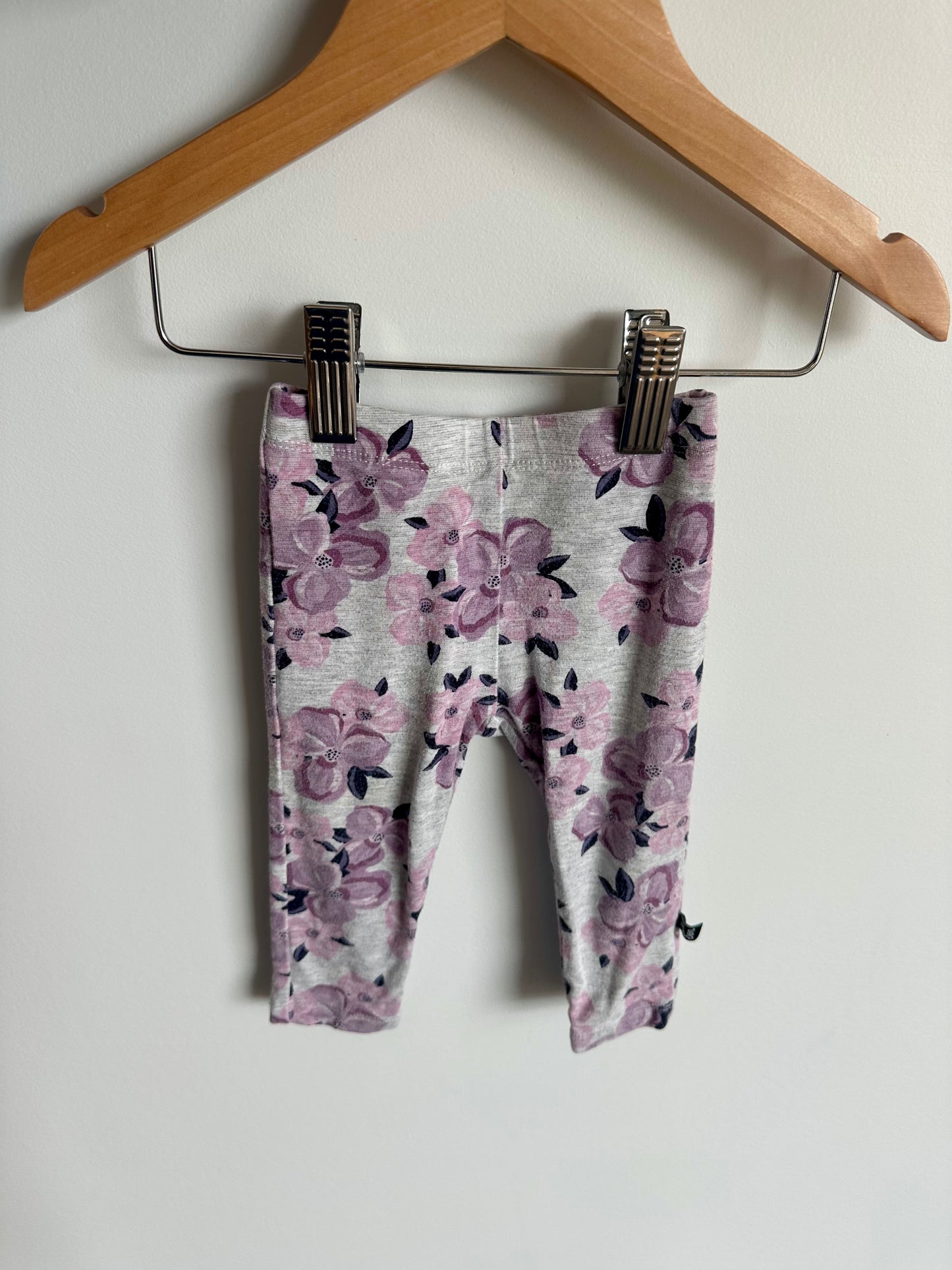 VonBon Purple Floral Leggings / 3-6m