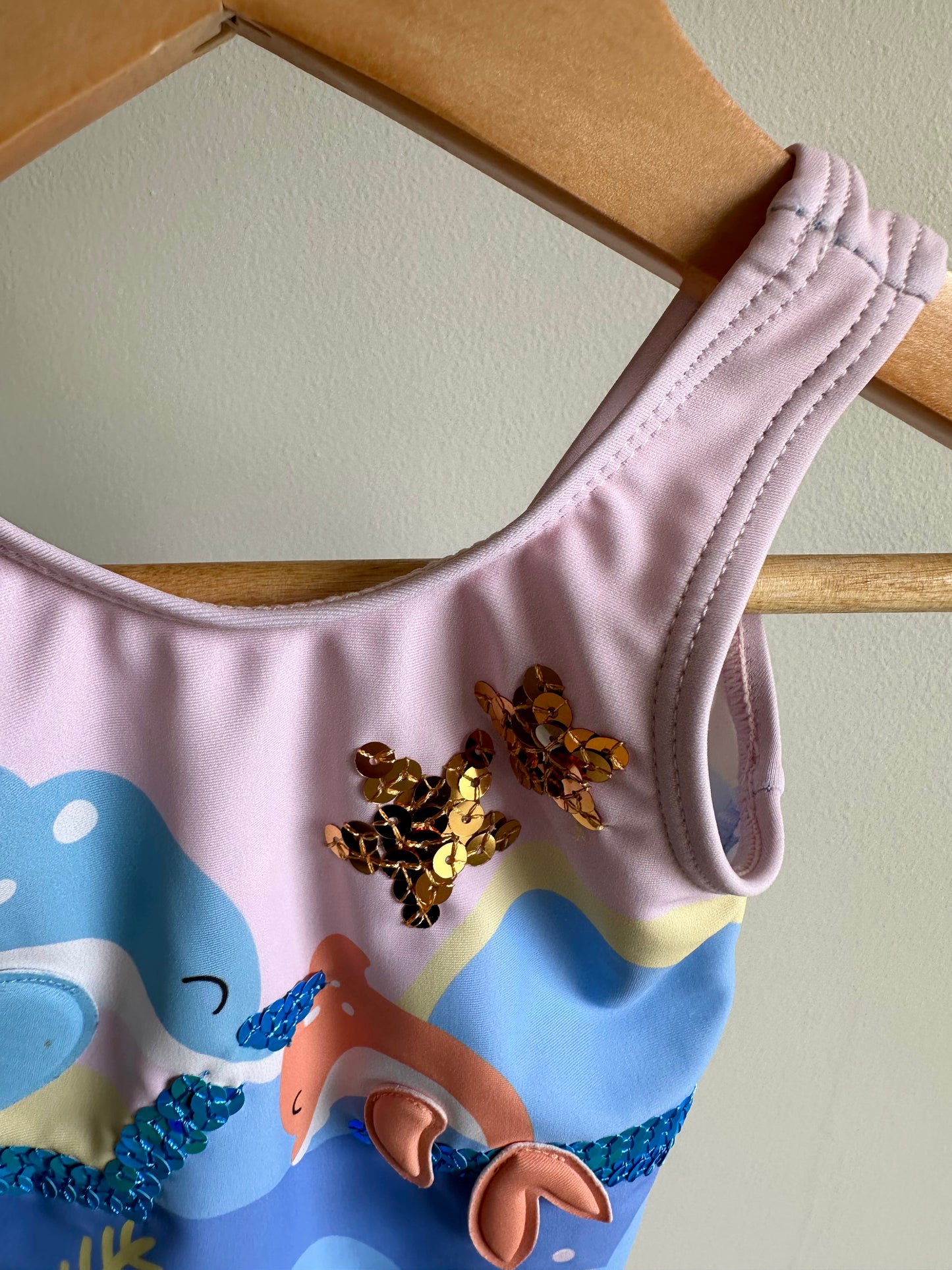 Dolphin Sequin Swimsuit / 3-6m