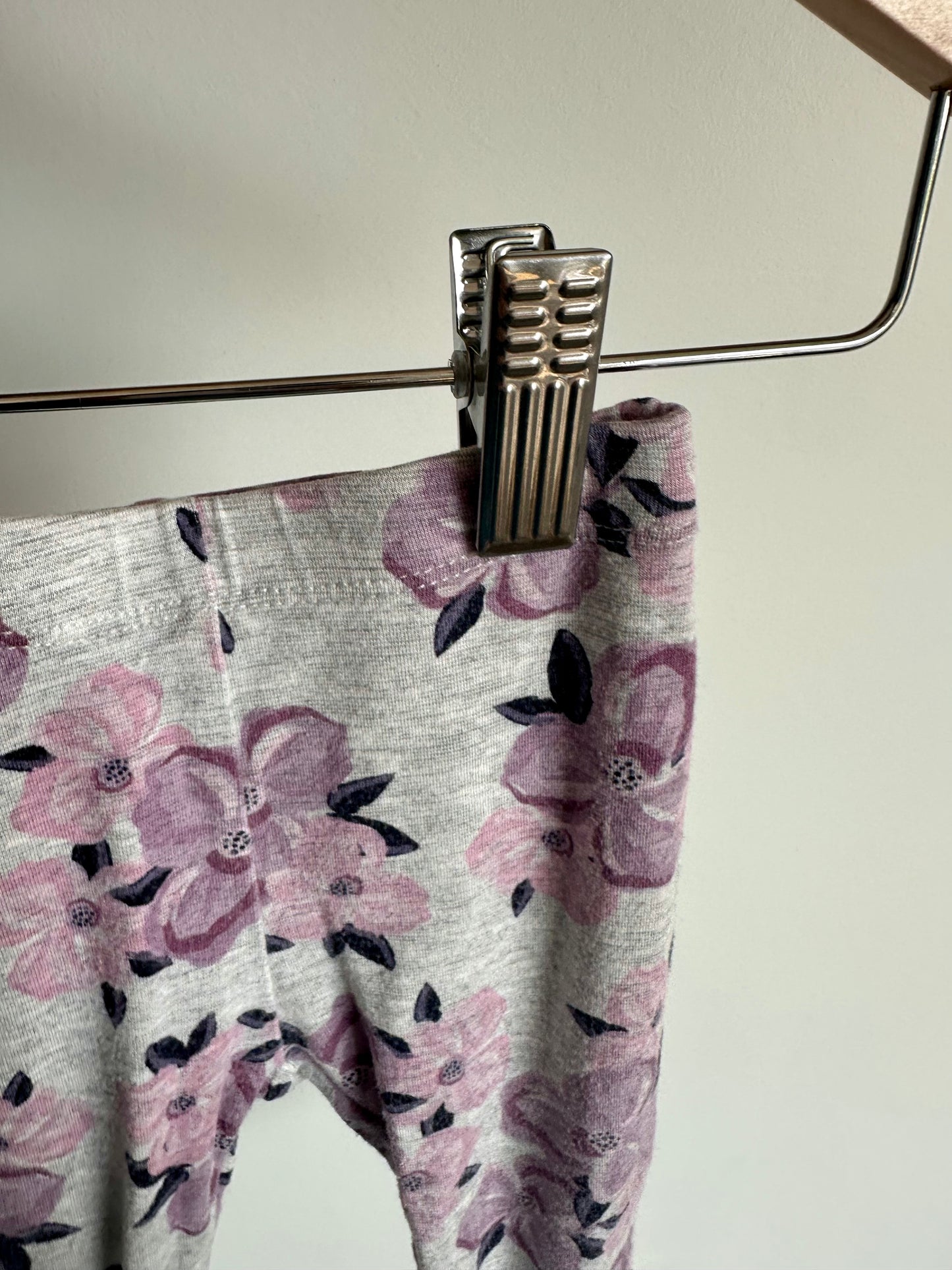 VonBon Purple Floral Leggings / 3-6m