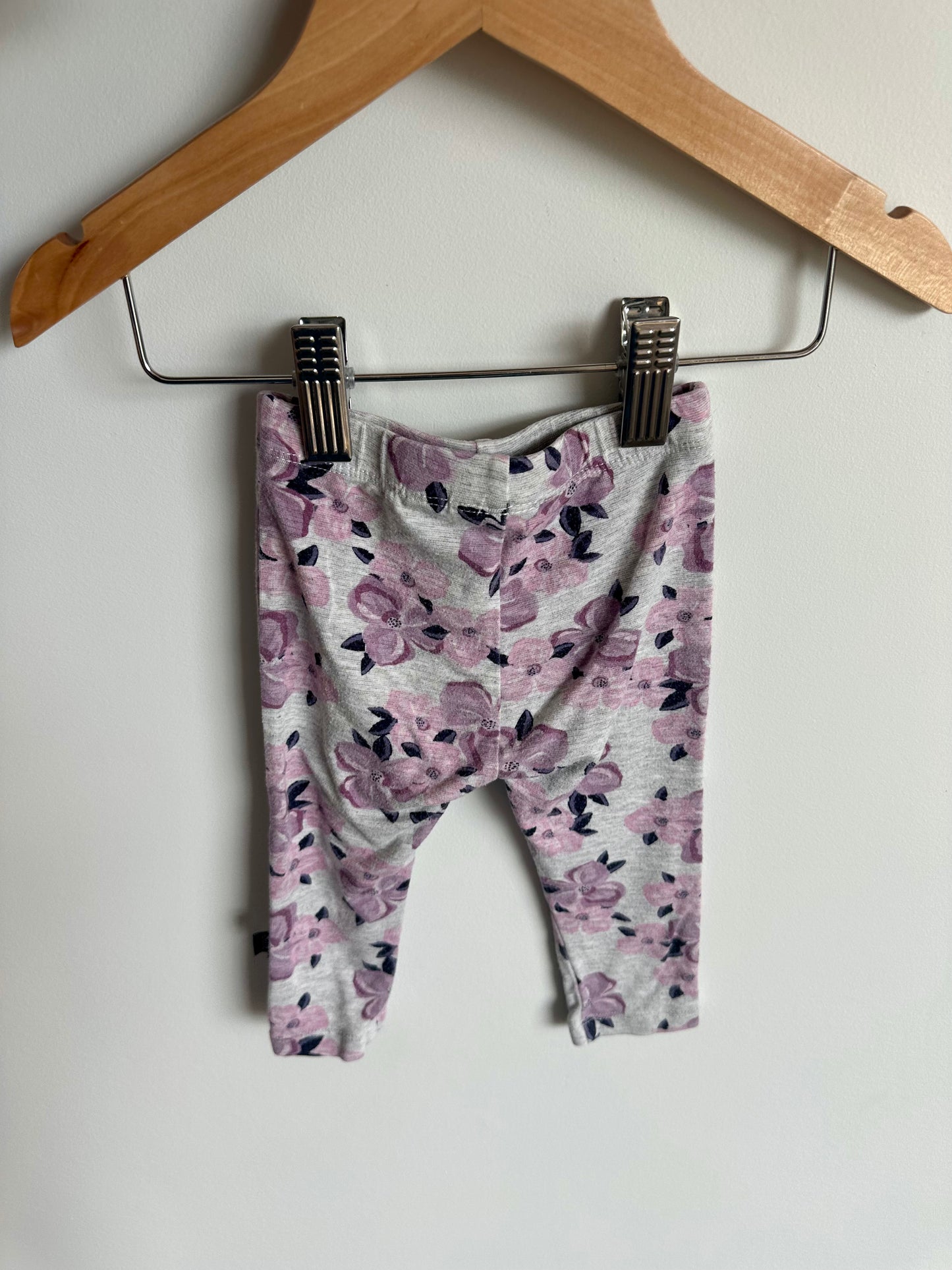 VonBon Purple Floral Leggings / 3-6m