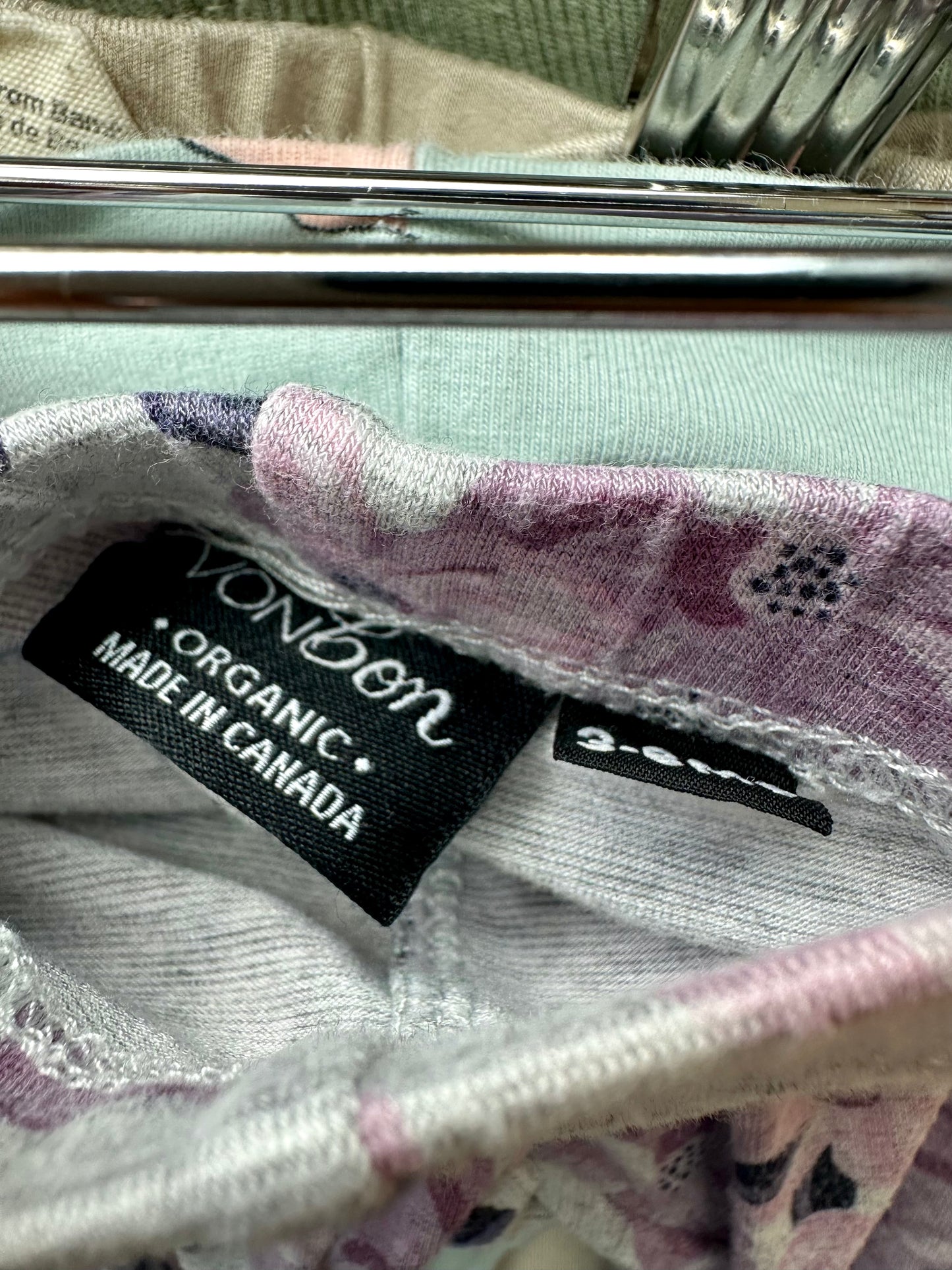 VonBon Purple Floral Leggings / 3-6m