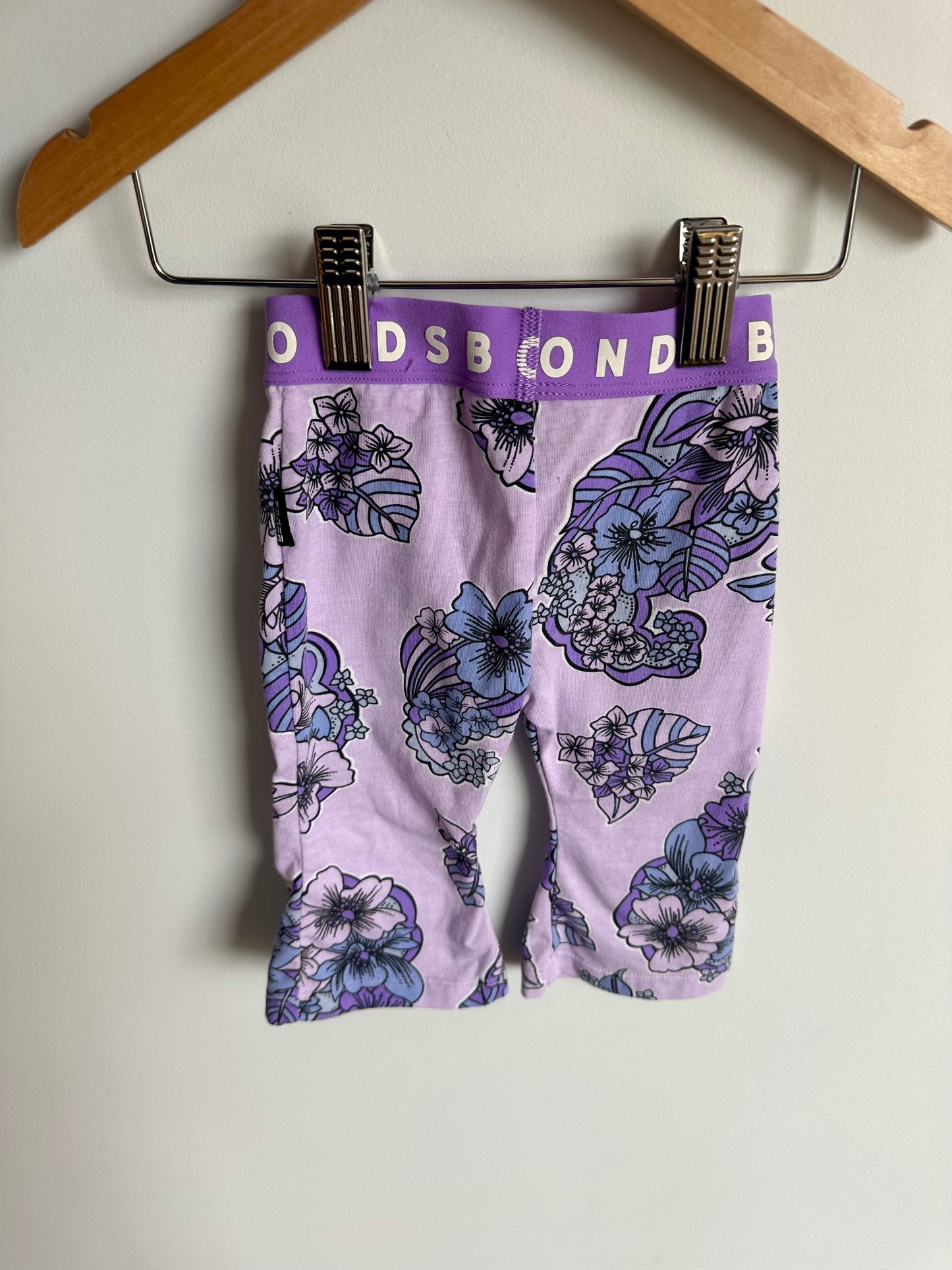 Bonds Flared Purple Floral Pants / 3-6m (Size 00)