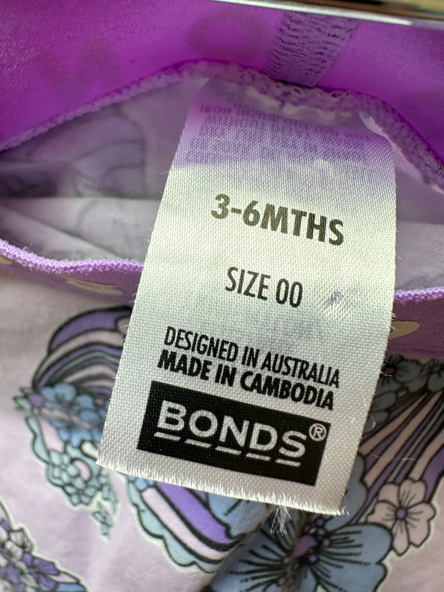 Bonds Flared Purple Floral Pants / 3-6m (Size 00)
