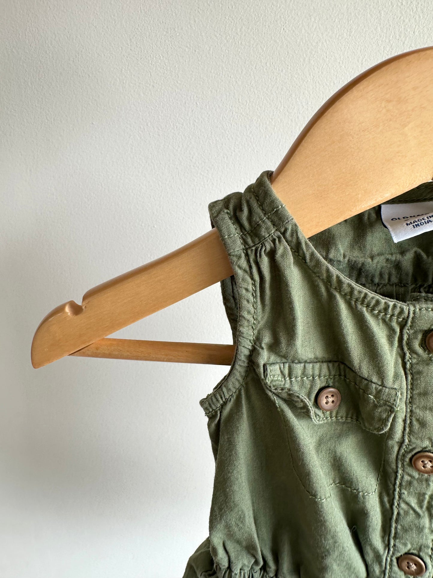 Cargo Green Romper / 0-3m