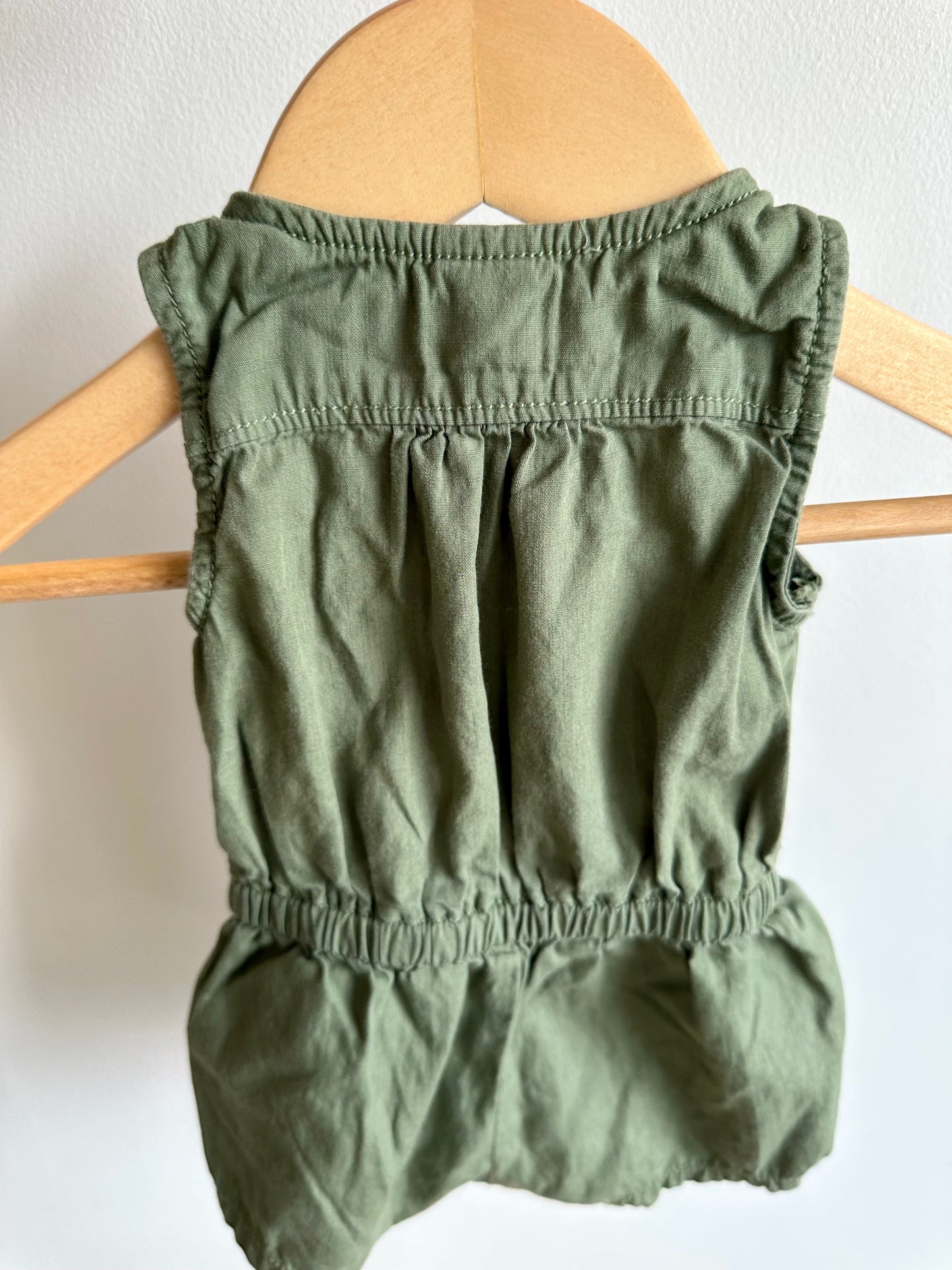 Cargo Green Romper / 0-3m