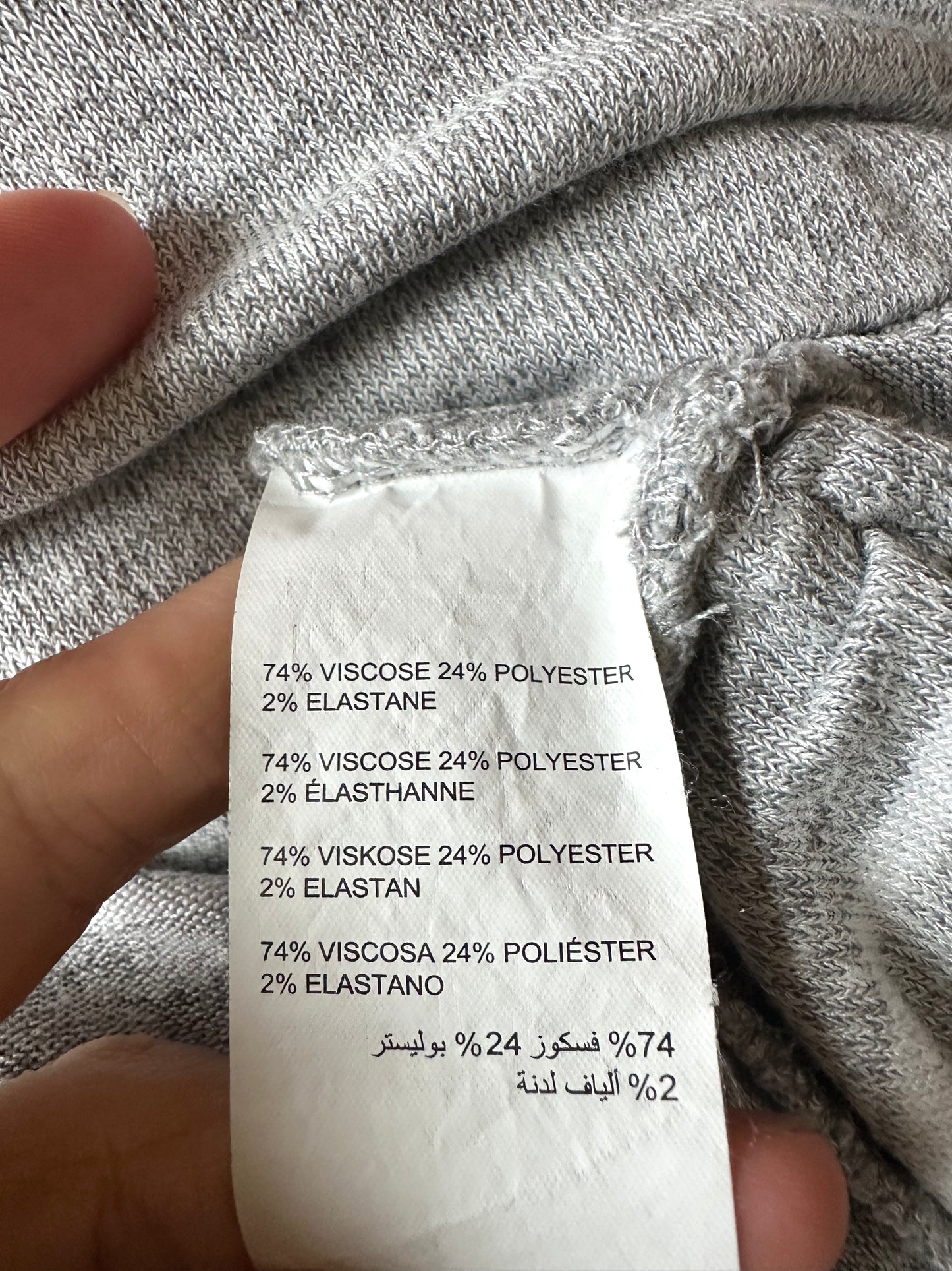 Thyme Grey Striped Maternity Long Sleeve with Zippers / Medium