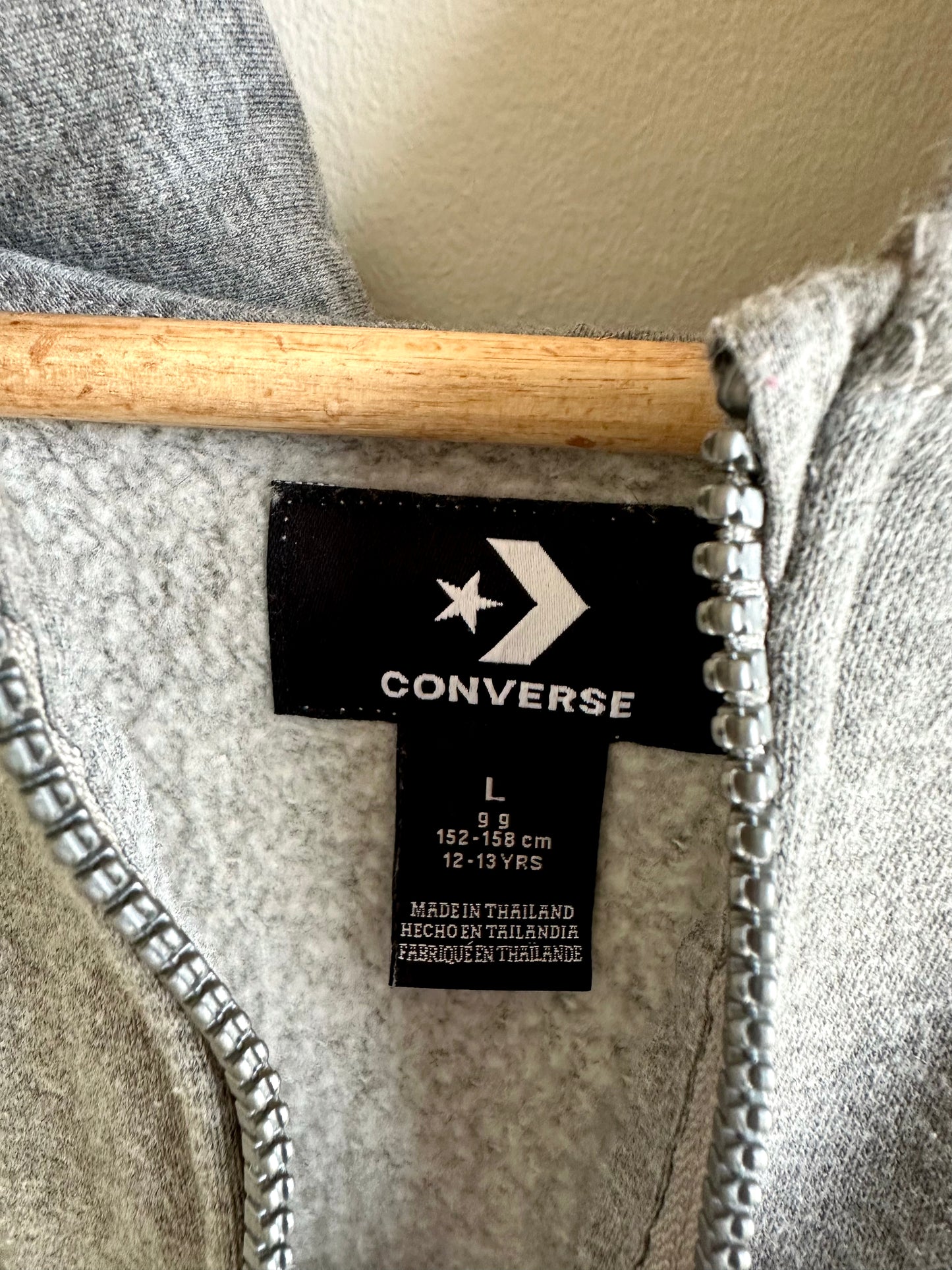 Grey Converse Hoodie / 12-13 years