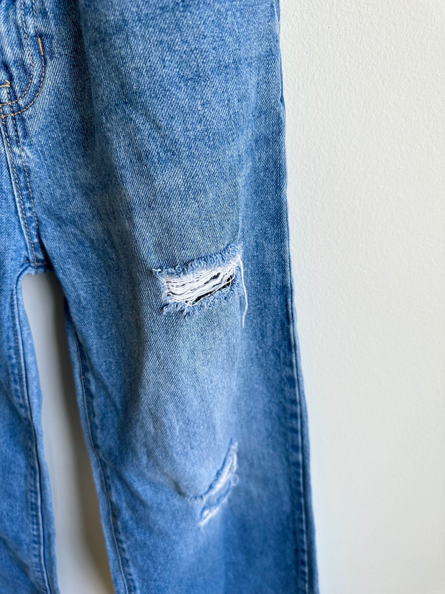 High Rise Distressed Wide Leg Jeans / 12 years