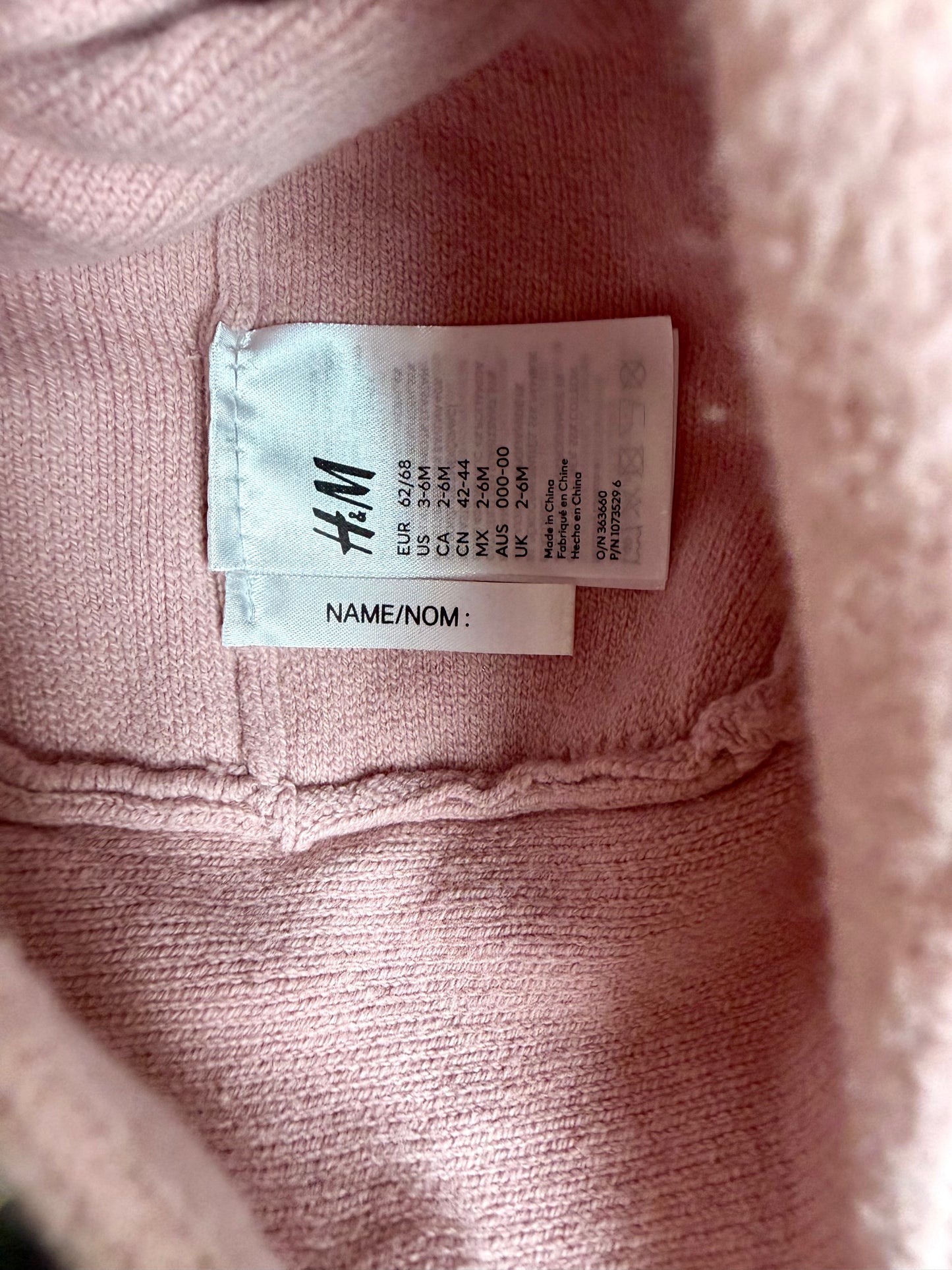 H&M Blush Beanie (With tag) / 3-6m