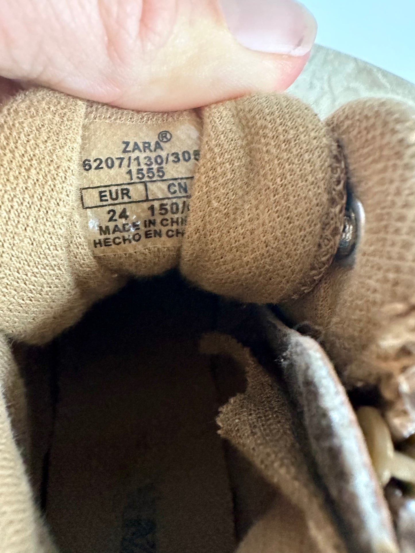 Zara Brown High Top Shoes / Size 8 Toddler