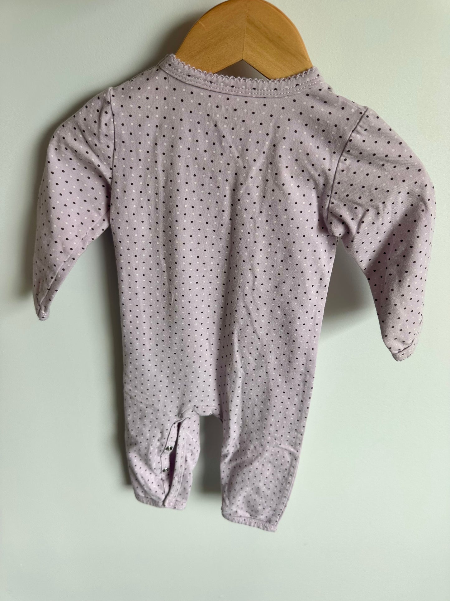 Organic Purple Dotted Jumpsuit / 6m