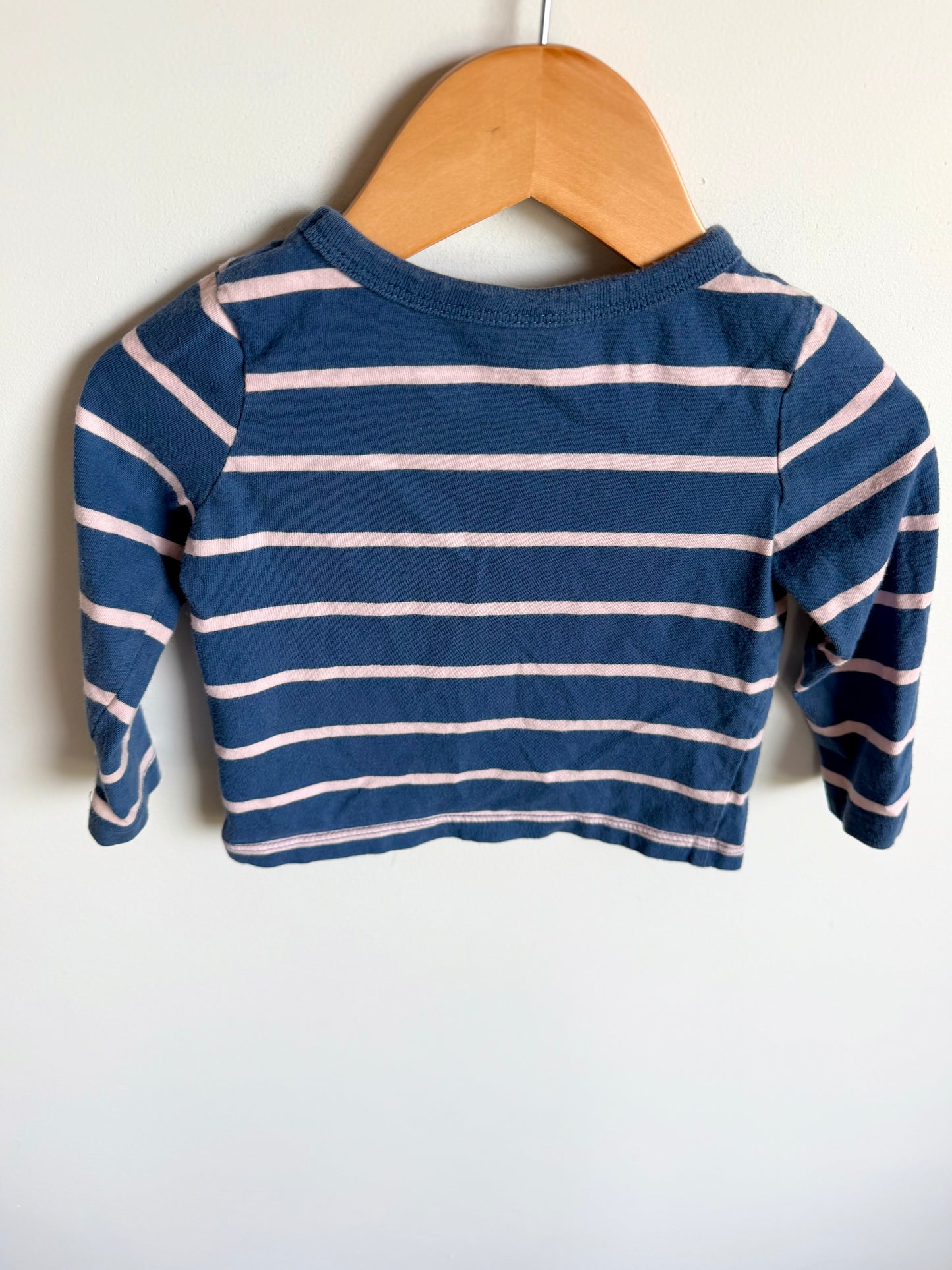 Pink + Blue Striped Top / 12-18m