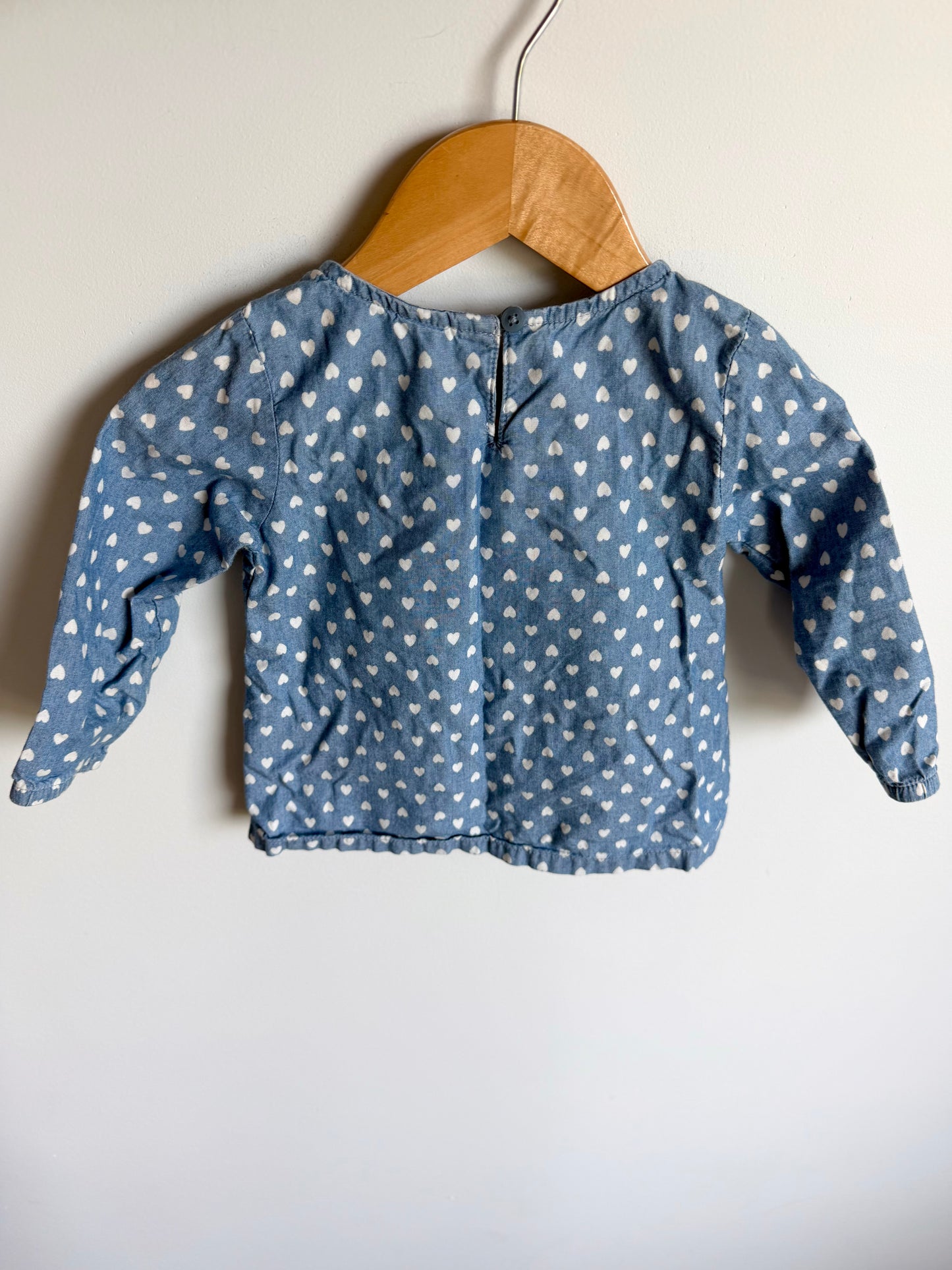 Heart Pattern Chambray Top / 18m