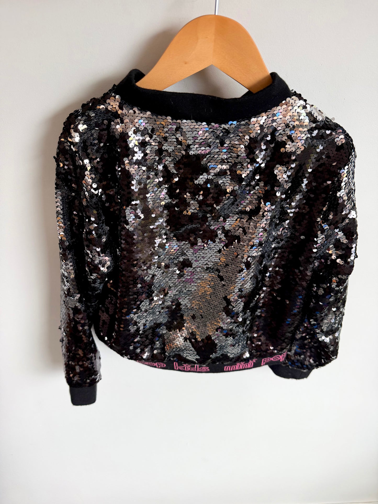 Mini Pop Kids Sequin Zip Sweater / 7-8 years