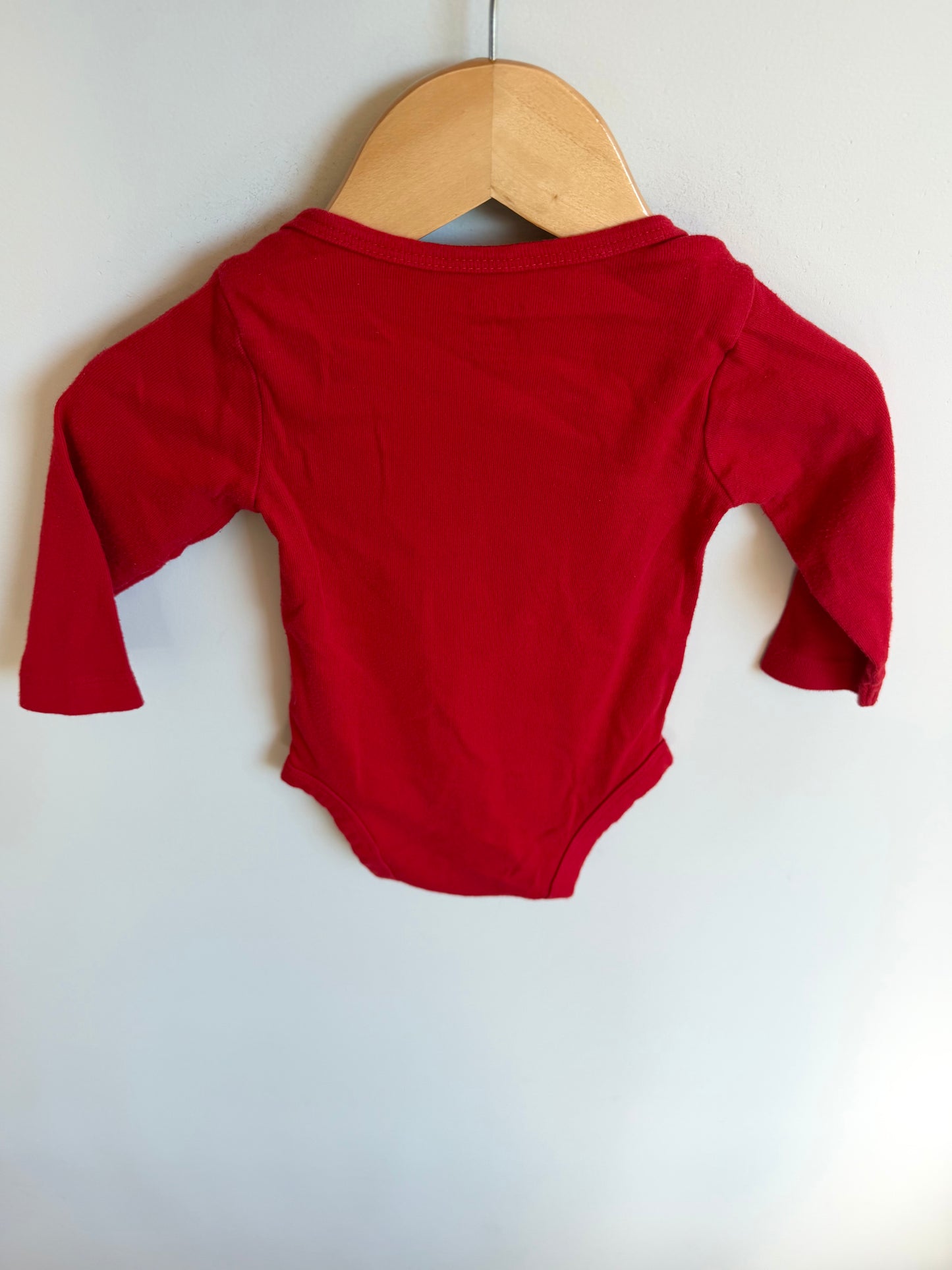 Red Santa Face My First Christmas Bodysuit / 9m