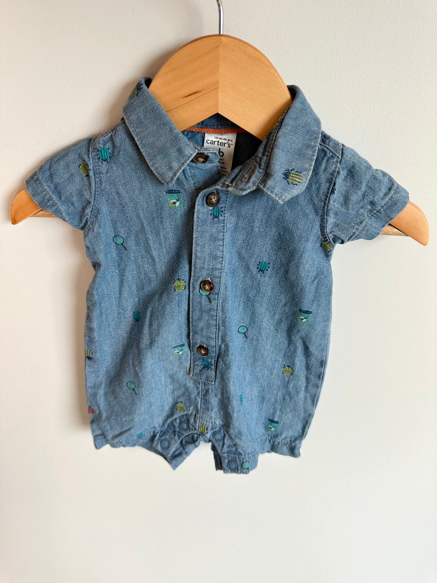 Newborn Chambray Romper / 0m