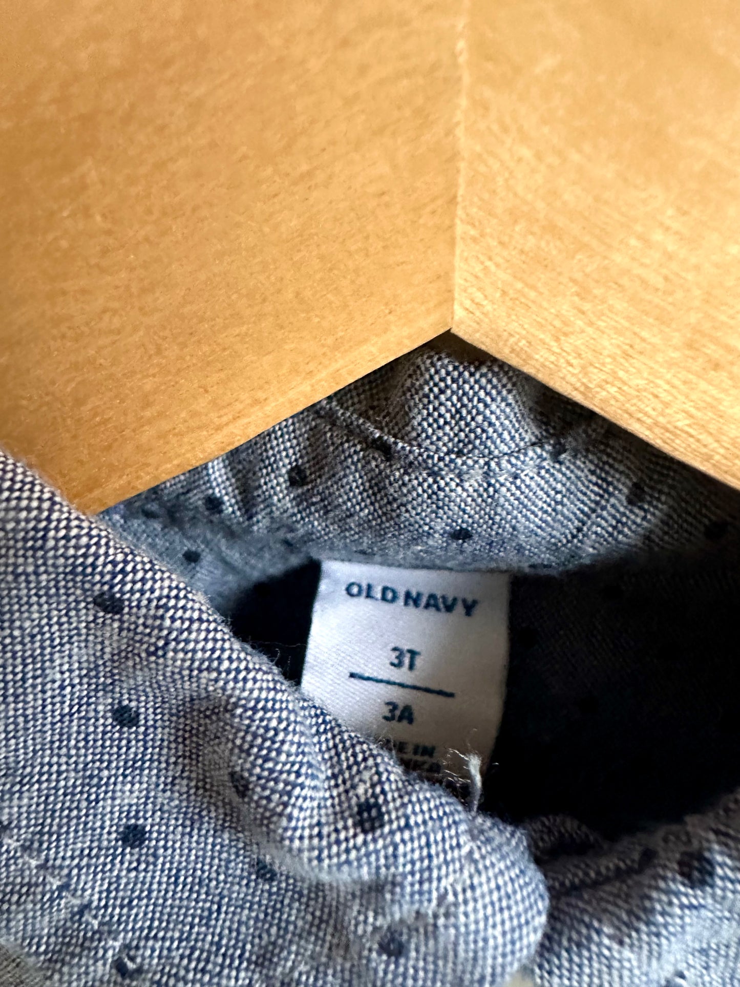 Blue Polka Dot Button Up Top / 3T