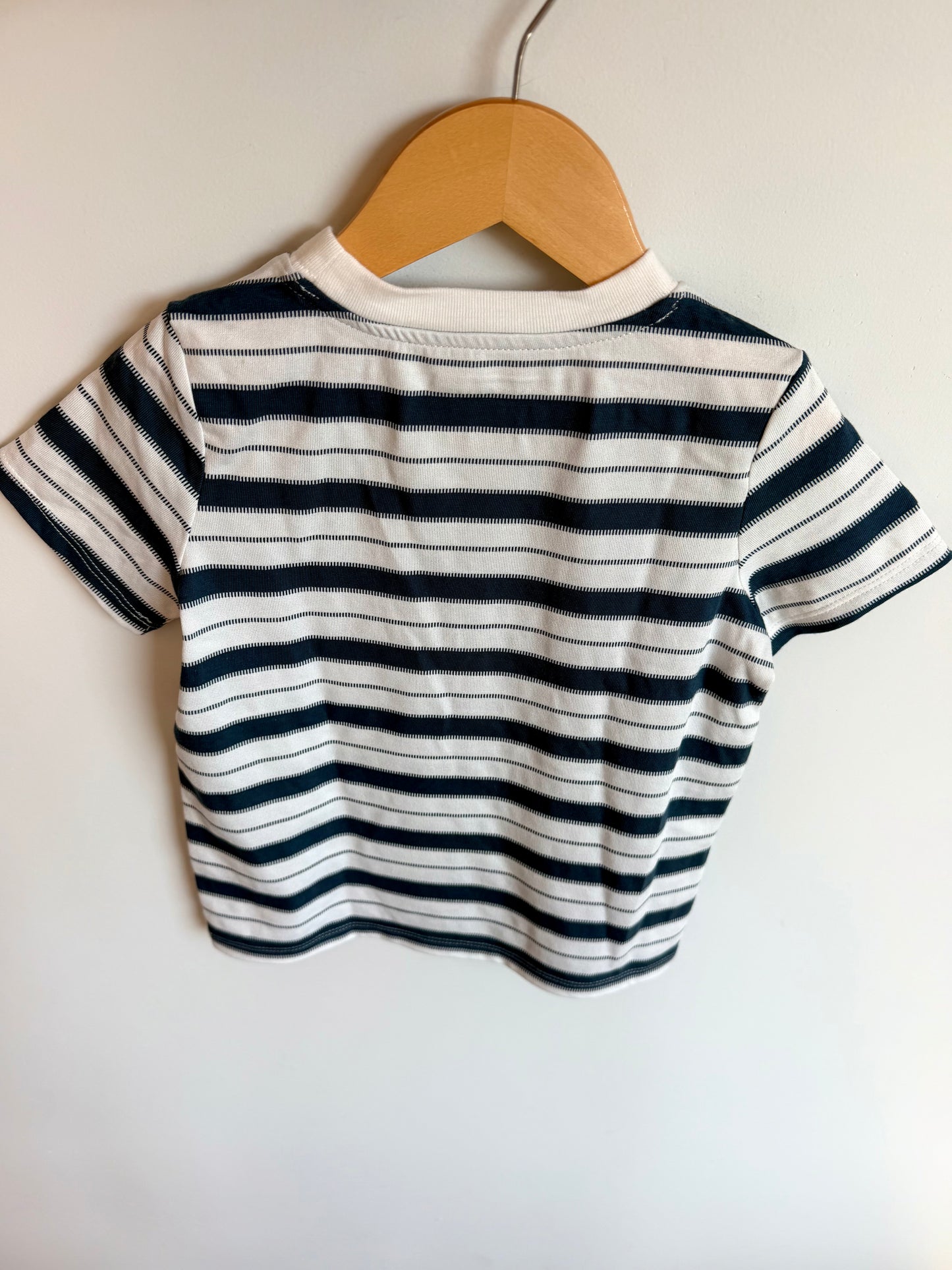 Pocket Navy Striped T-Shirt / 4T