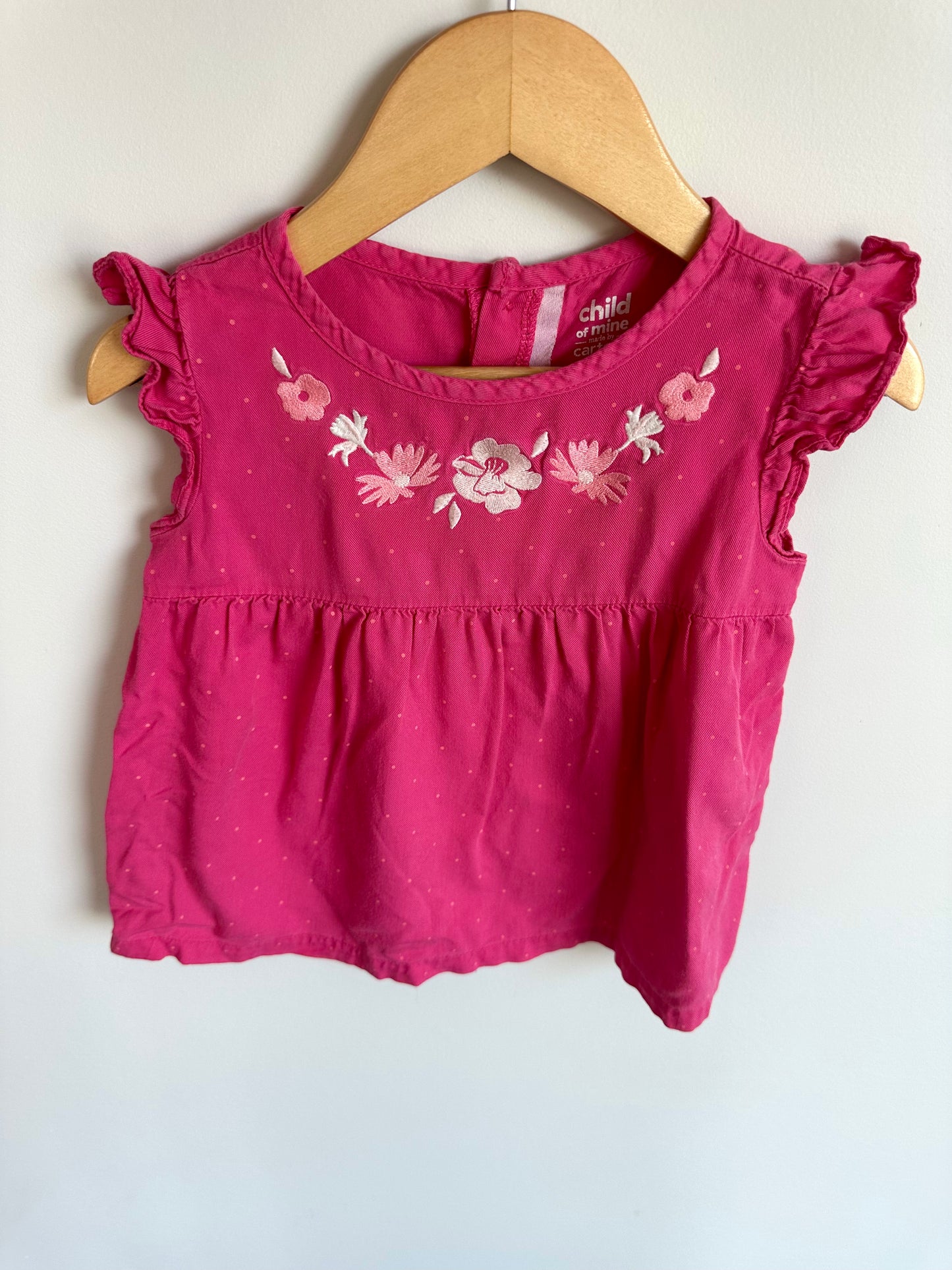Pink Floral Embroidery Top / 4T