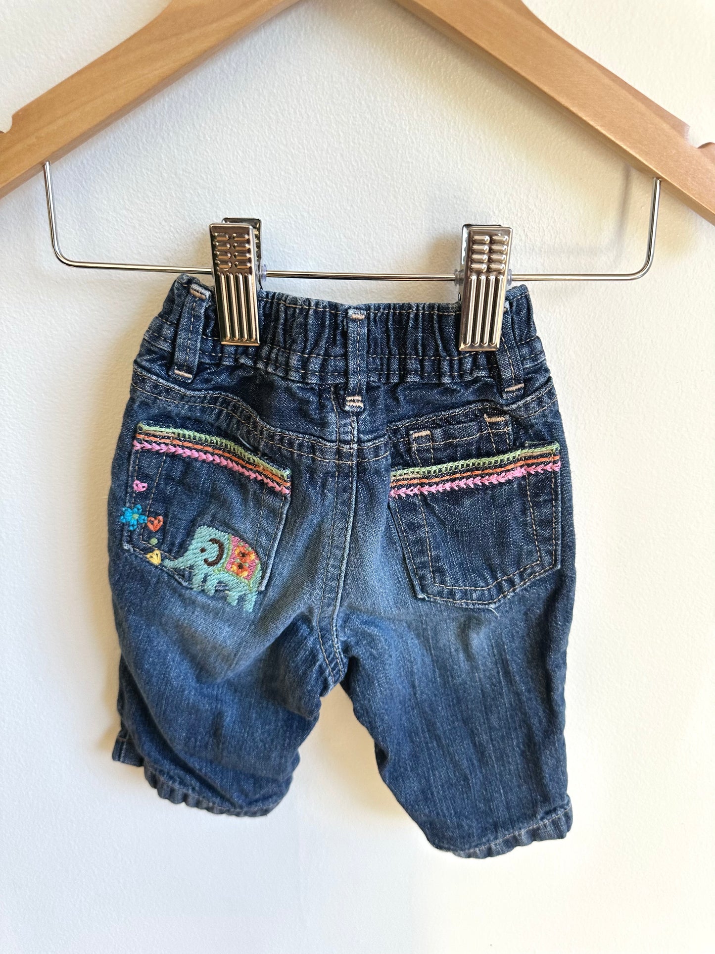 Gap Embroidered Jeans with Snaps / 0-3m