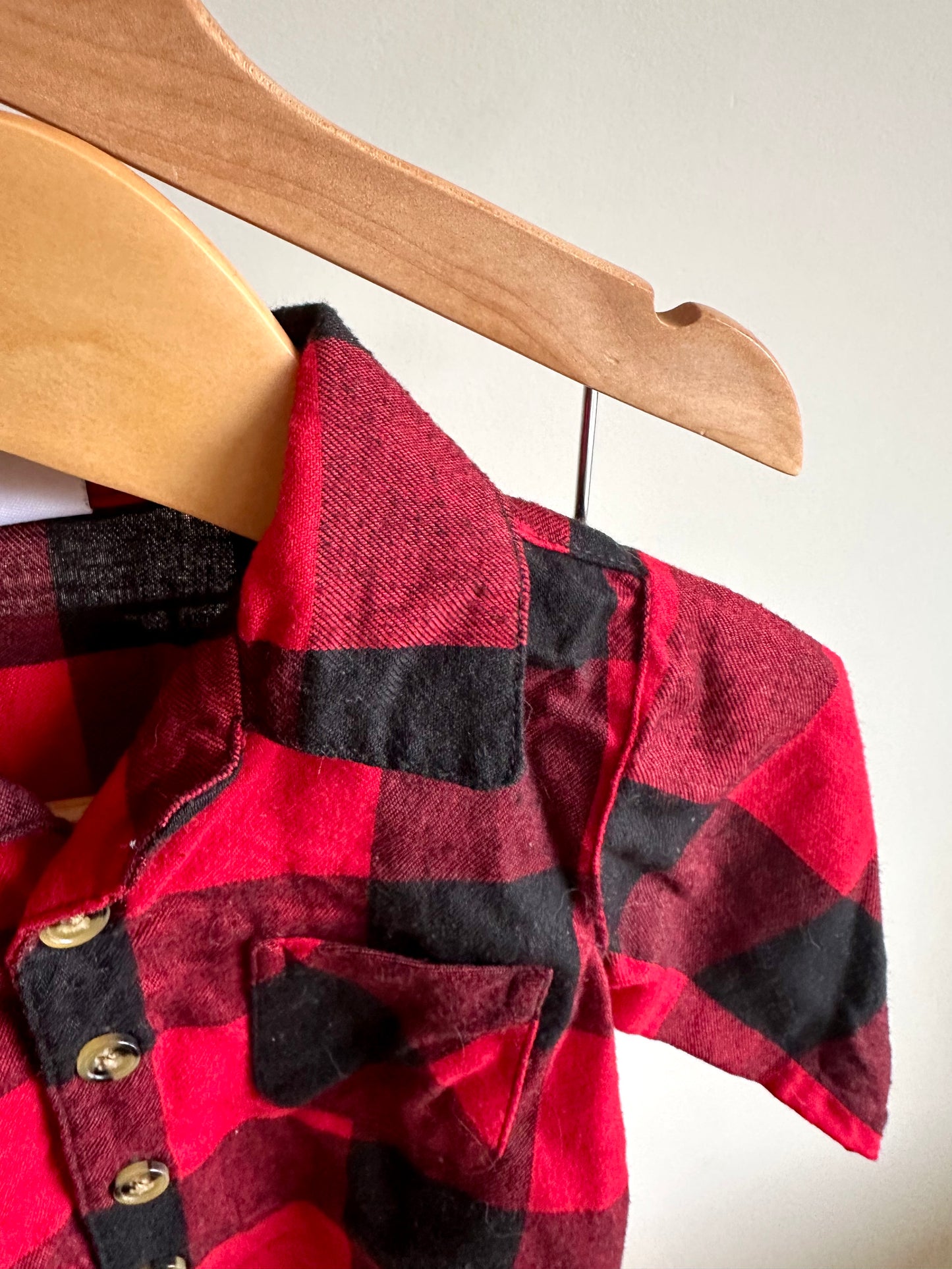 Red + Black Checkered PJ Set / 3-6m